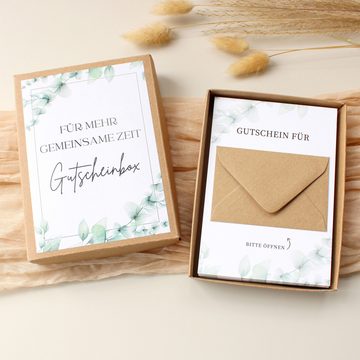 Timando Geschenkbox Gutscheinbox für mehr gemeinsame Zeit (12 Gutscheine zum selber ausfüllen für 1 Jahr), Ideal für Partner, Freunde & Familie