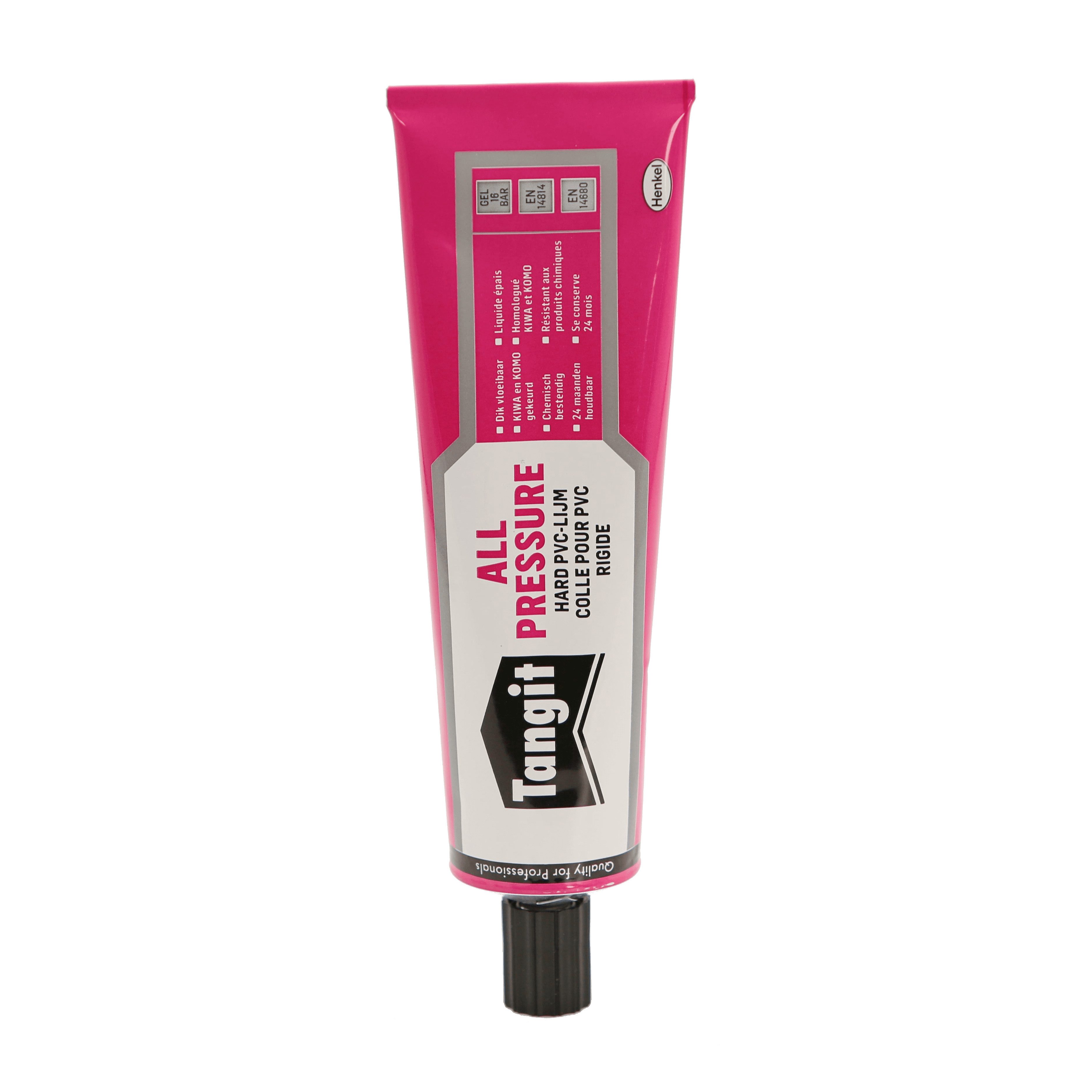 HAF PVC-Kleber Tangit PVC Kleber All Pressure Spezialkleber 125g Tube PVC-U Fittings, (Zur Montage von Rohren aus PVC-U), Geeignet für Klebeverbindungen aus PVC