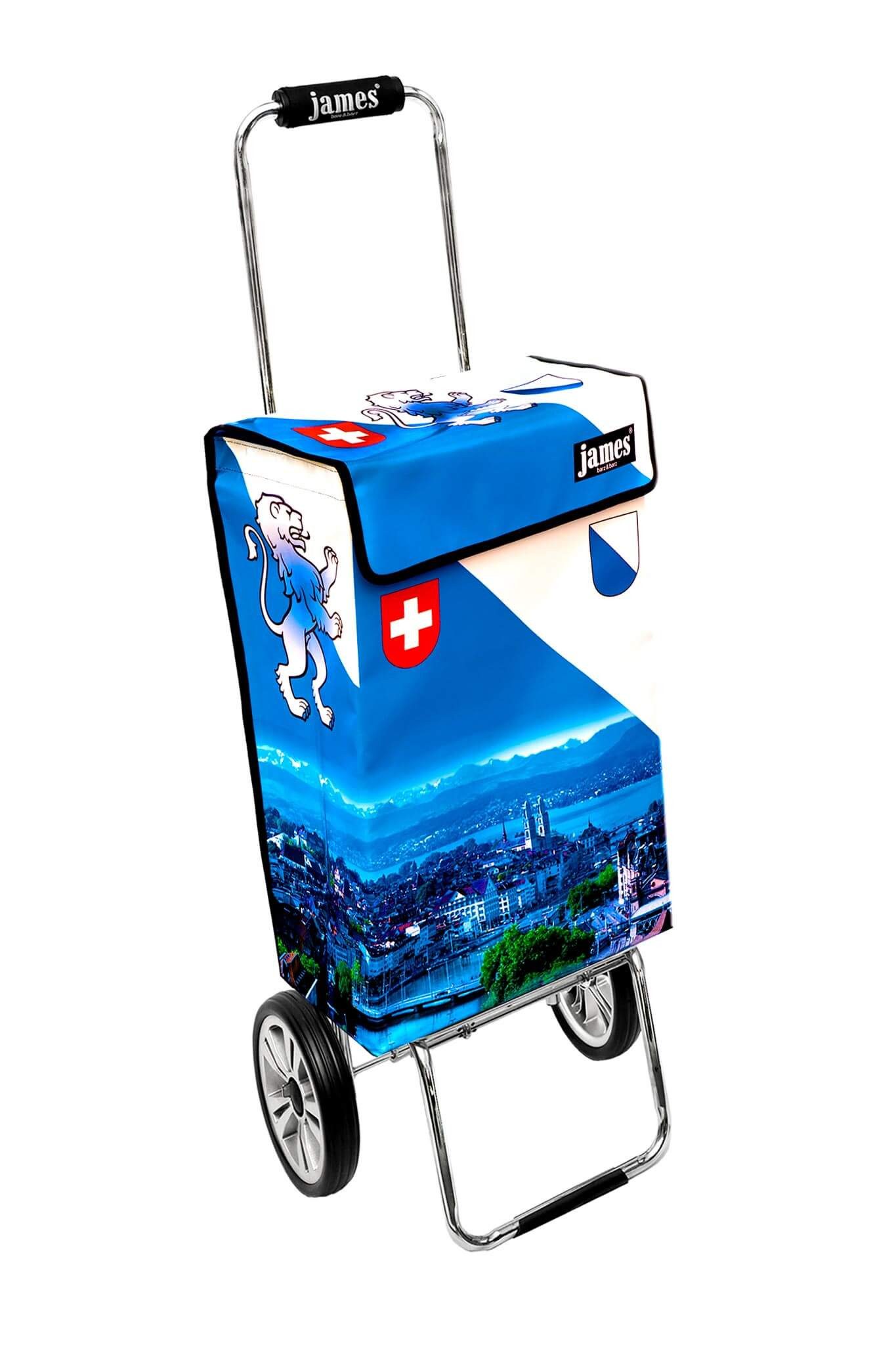james Einkaufstrolley ZUERICH - stabiler Einkaufswagen mit individuellem Design, Handmade in Austria - Einkaufsbegleiter mit viel Stauraum - trägt 40kg