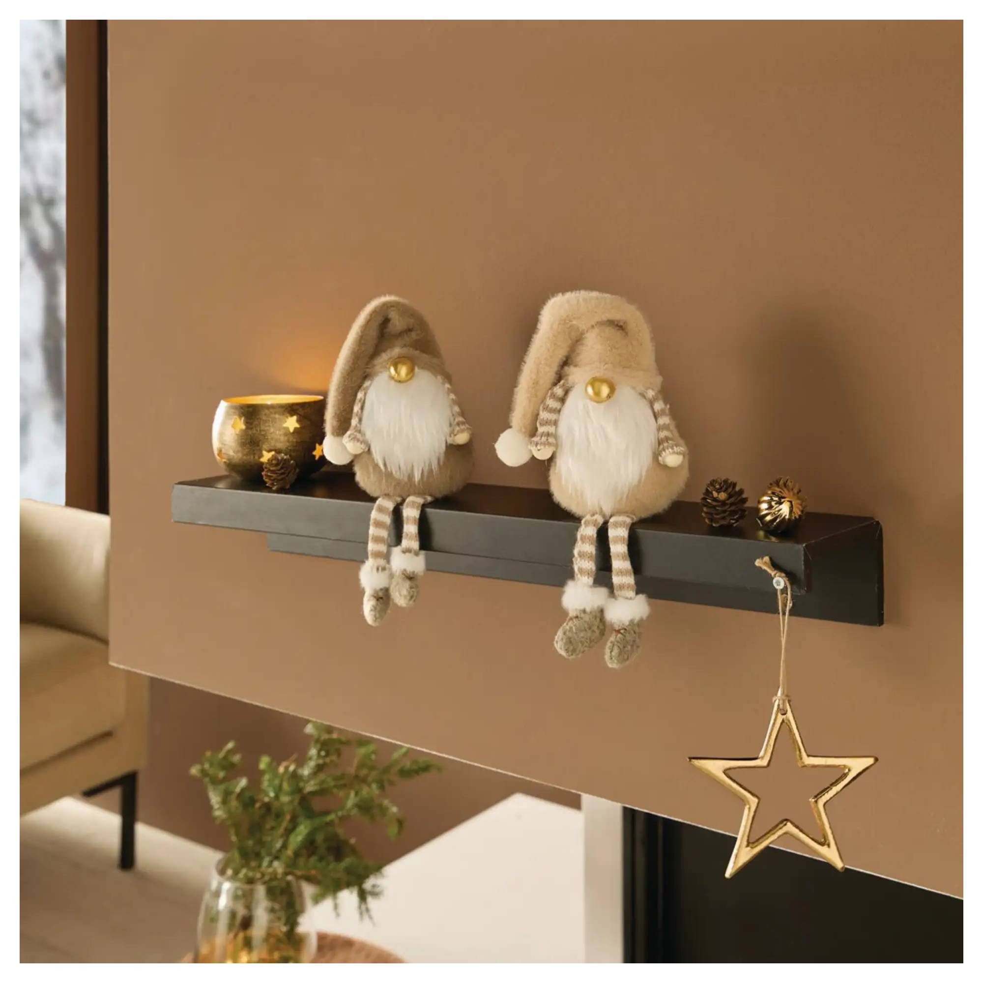 Frank Flechtwaren Weihnachtsfigur Plüschfigur "Wichtel", 2er Set (1 St)