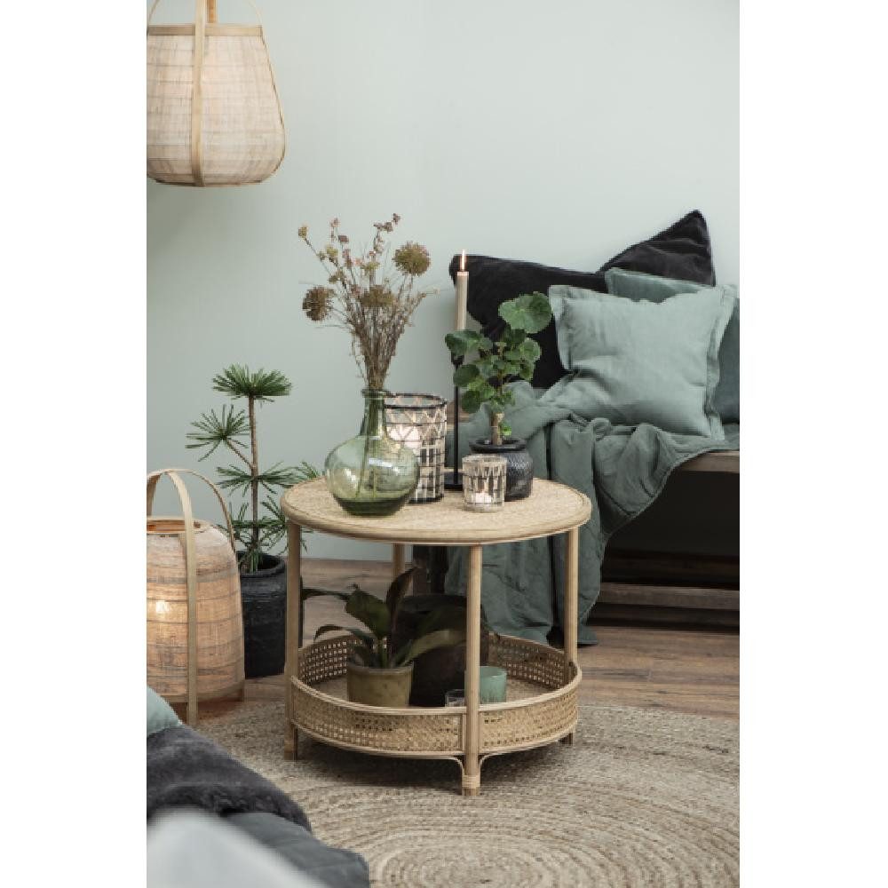 Ib Laursen Beistelltisch Ib Laursen Tisch Rund mit Ablage Rattan