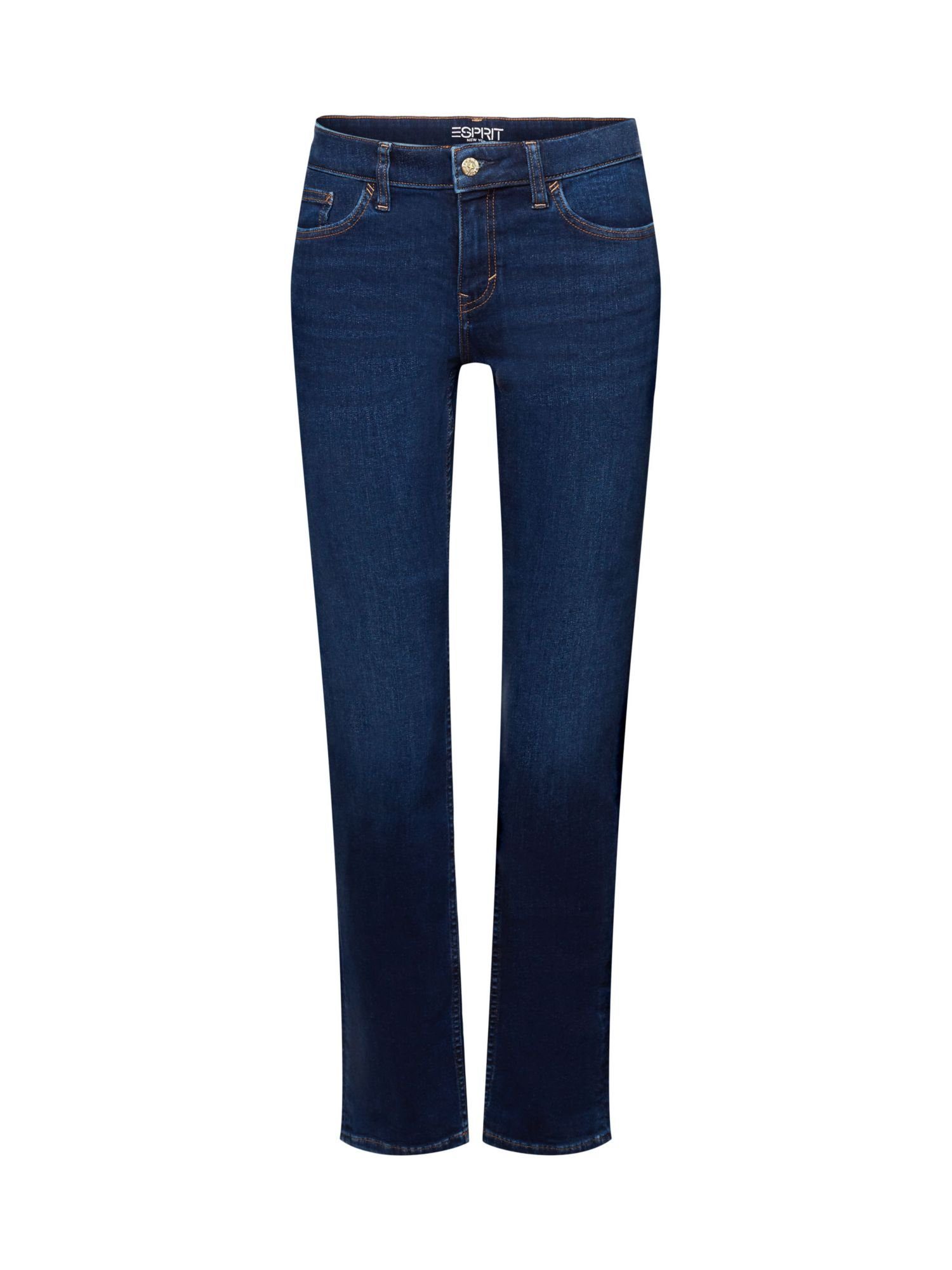 Esprit Straight-Jeans Stretchjeans mit geradem Bein, Baumwollmix BLUE LIGHT WASHED