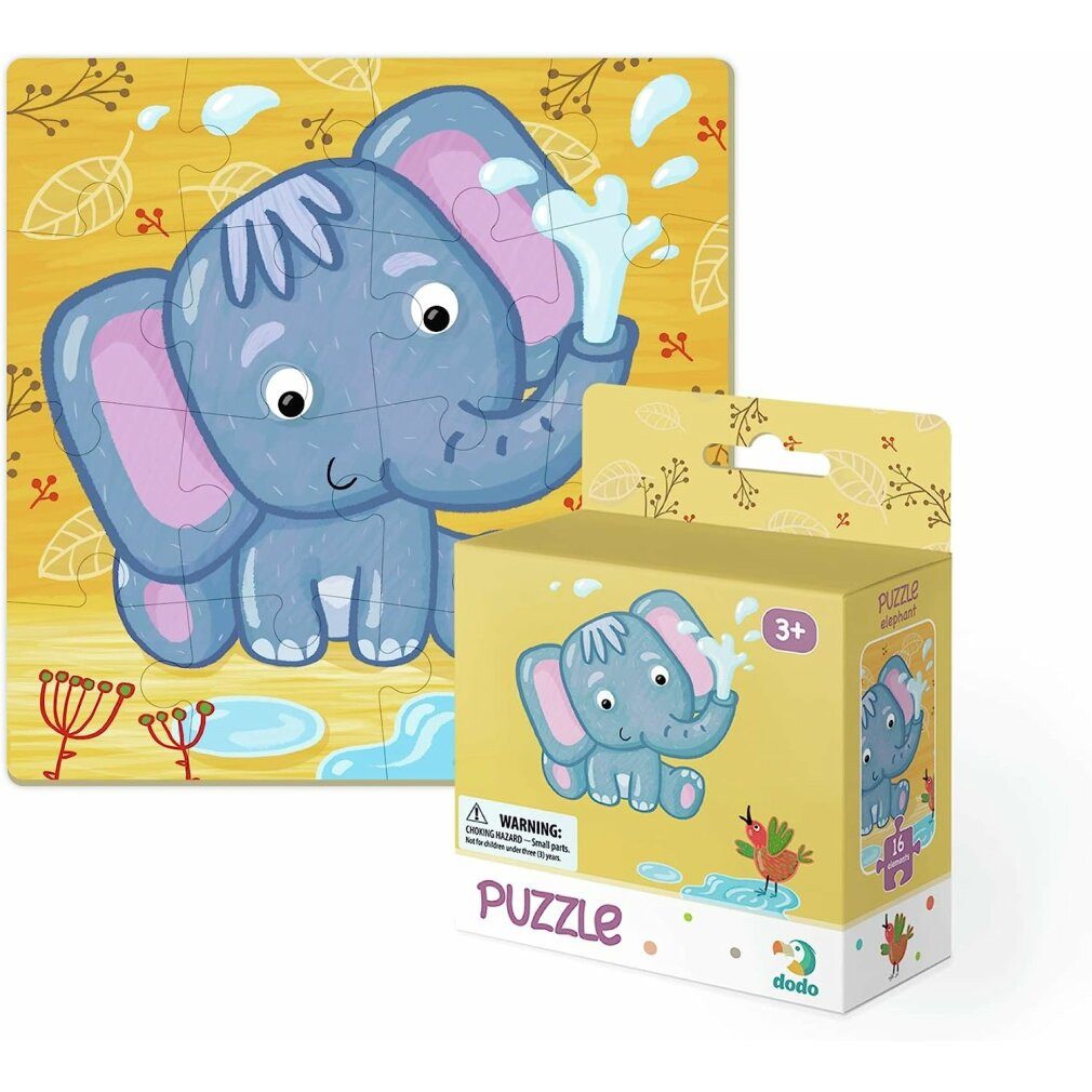 dodo Puzzle DODO Puzzle Elefant 16 Teile, Puzzleteile