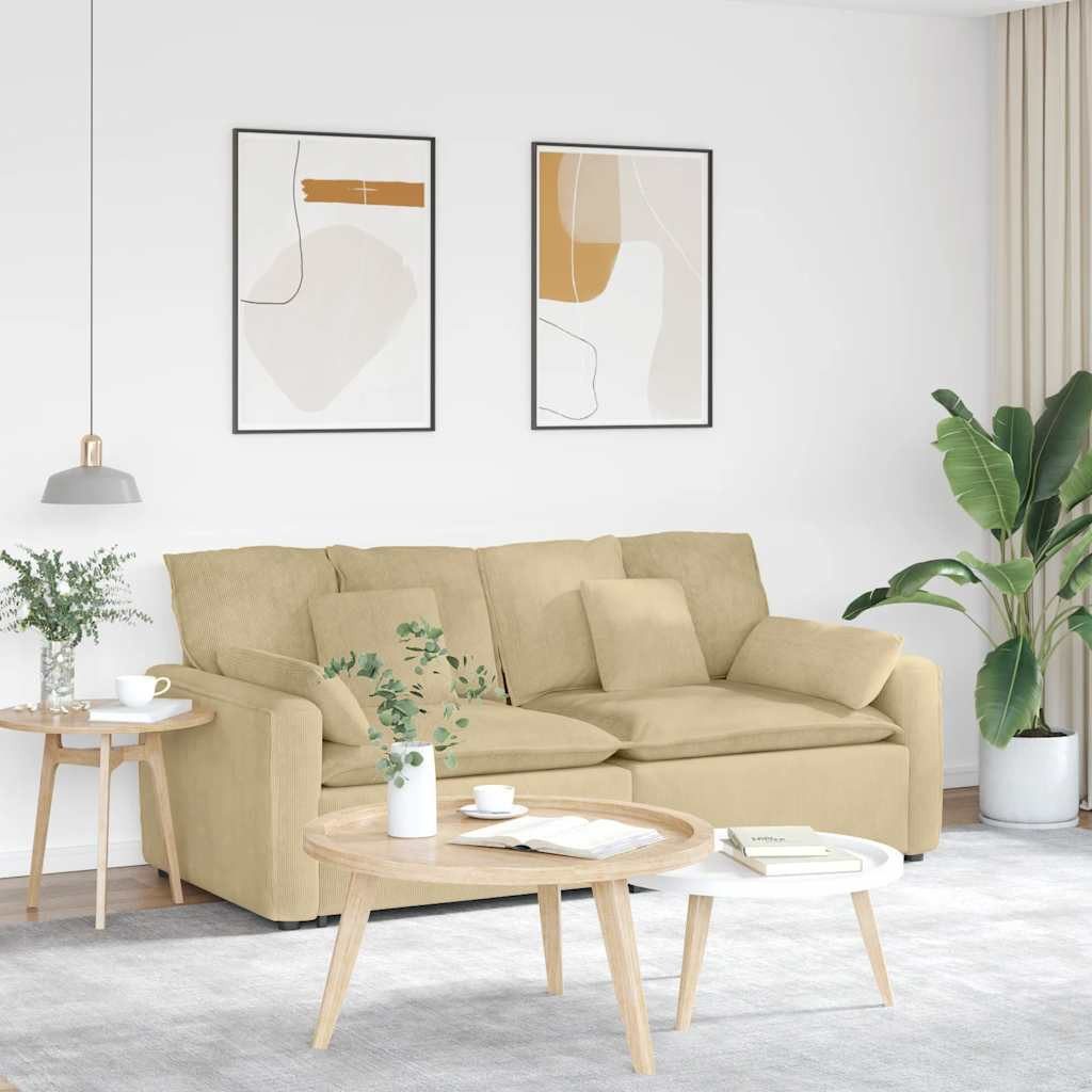 vidaXL Sofaelement Modulares Sofa mit Kissen Graugrün
