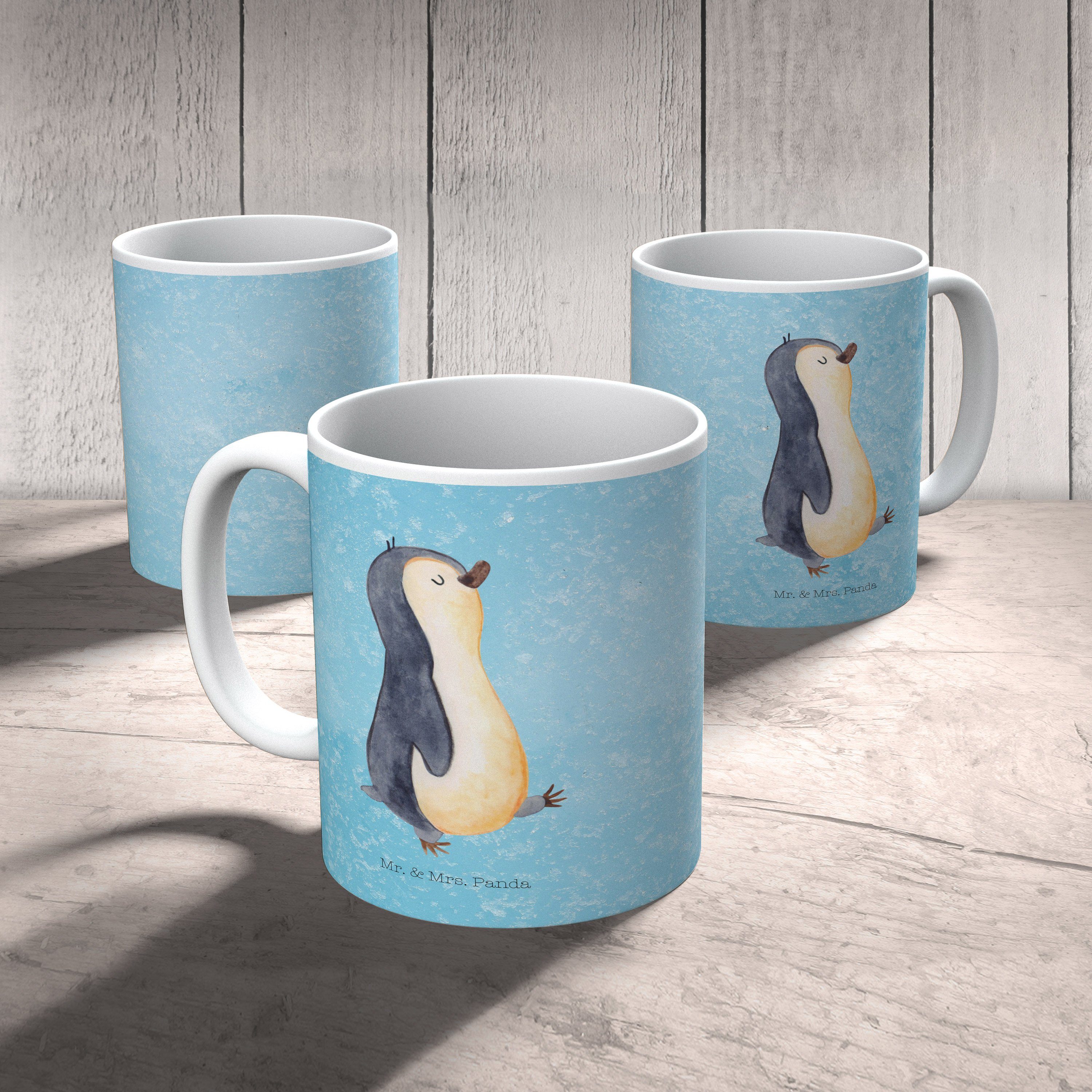 spazieren, Mrs. Mr. - Keramiktasse, marschierend Geschenk, Pinguin Eisblau - Keramik & Tasse Panda T,