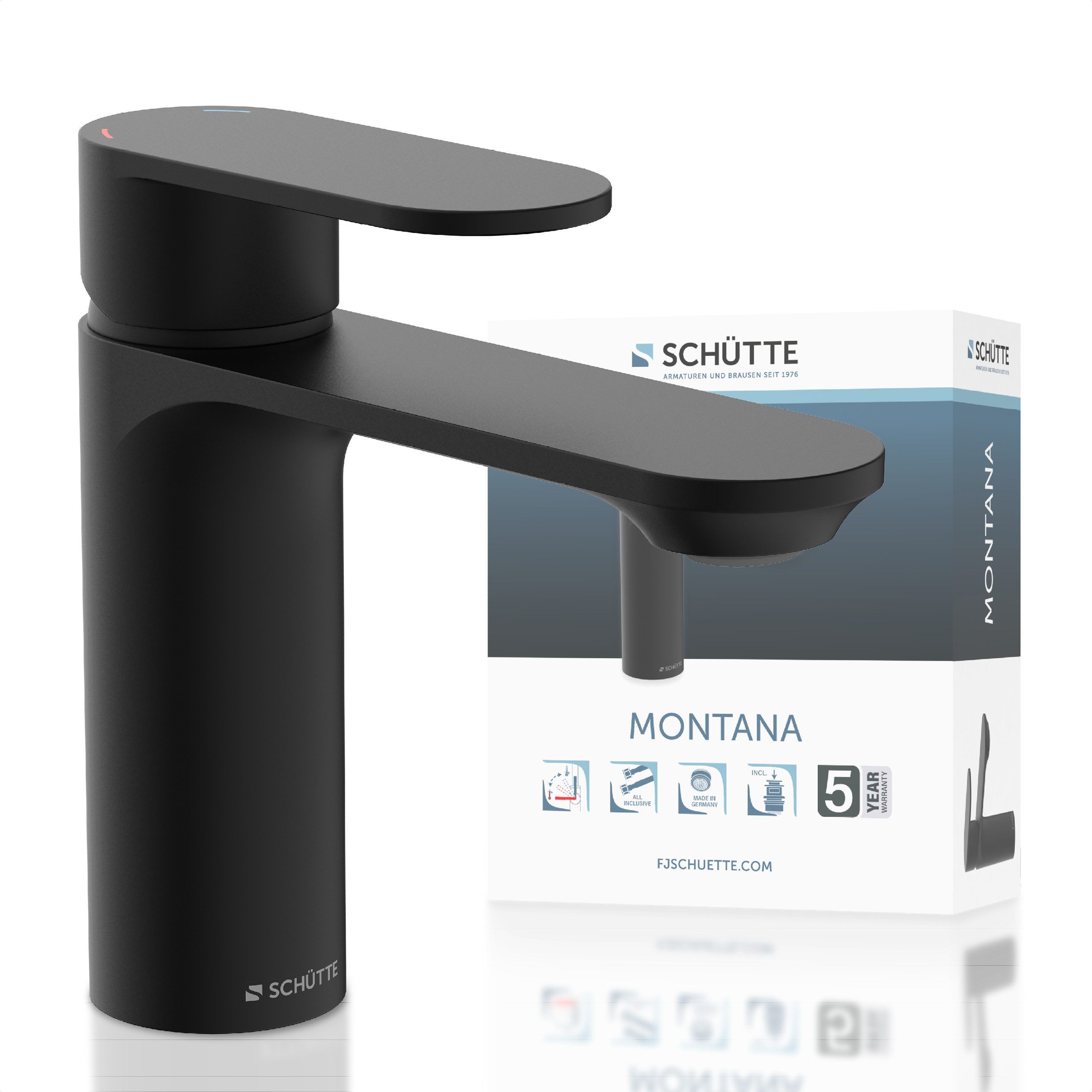 Schütte Waschtischarmatur MONTANA Wasserhahn Ablaufgarnitur Exzenter Energi günstig online kaufen