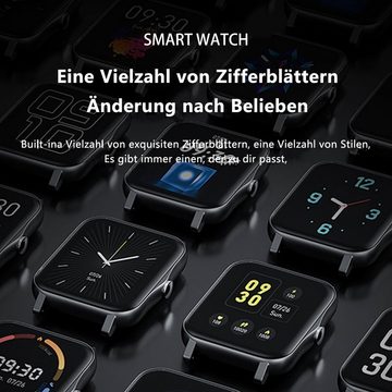 OKWISH Damen Herren Fitness Uhr Uhren Tracker Smart Watch Sportuhr Armbanduhr Smartwatch (1,69 Zoll, 230mAh Li-Ionen) IP68 Wasserdicht Fitnessuhr Armband, 1-tlg., Touchscreen, Pulsmesser Schrittzähler Schlafmonitor Aktivitätstracker