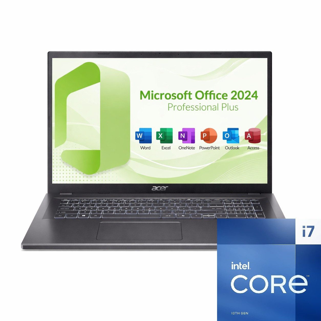 Acer Aspire A17 Business-Notebook (43,9 cm/17.3 Zoll, Intel Core i7 13620H, Intel UHD Grafik, 16 GB, 1000 GB SSD)