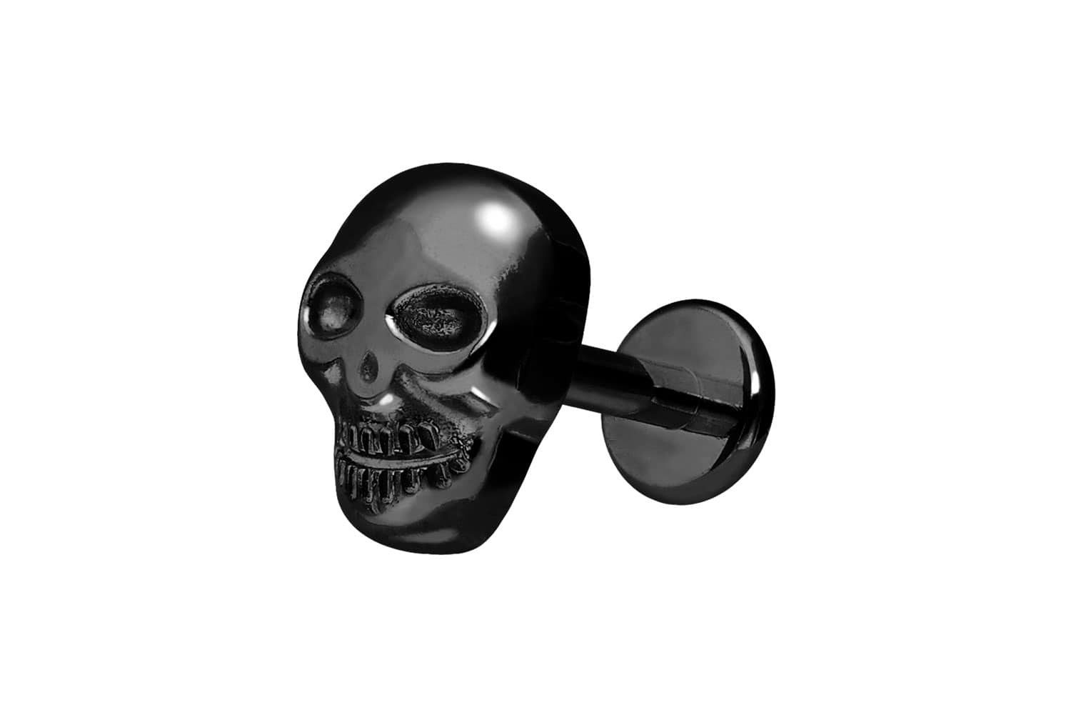 Piercing-Set Premium Titan Labret mit Innengewinde TOTENKOPF