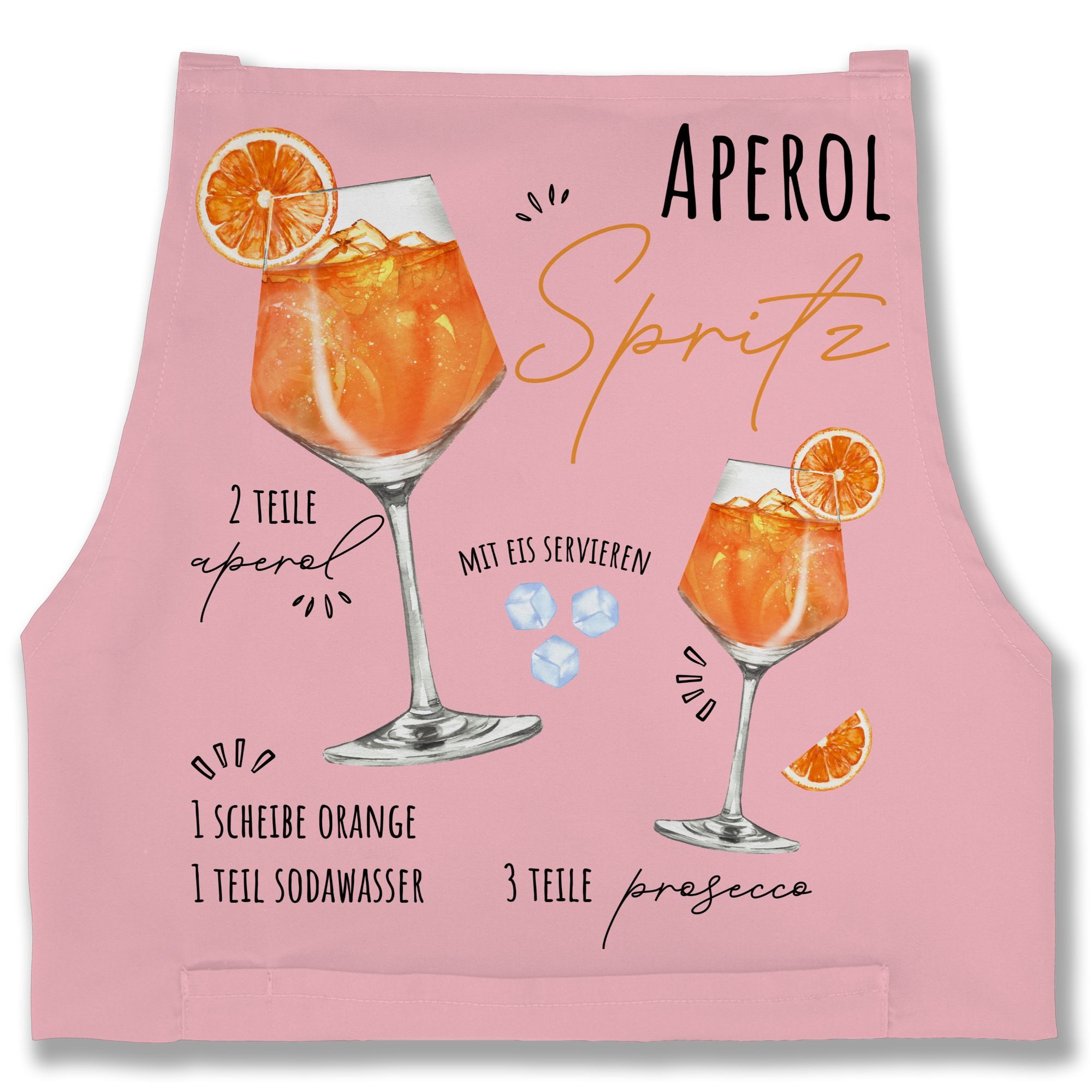 Shirtracer Kochschürze Aperol Spritz Rezept I Lustig Geschenk Aperolfan Fanartikel, (1-tlg), Karneval & Fasching