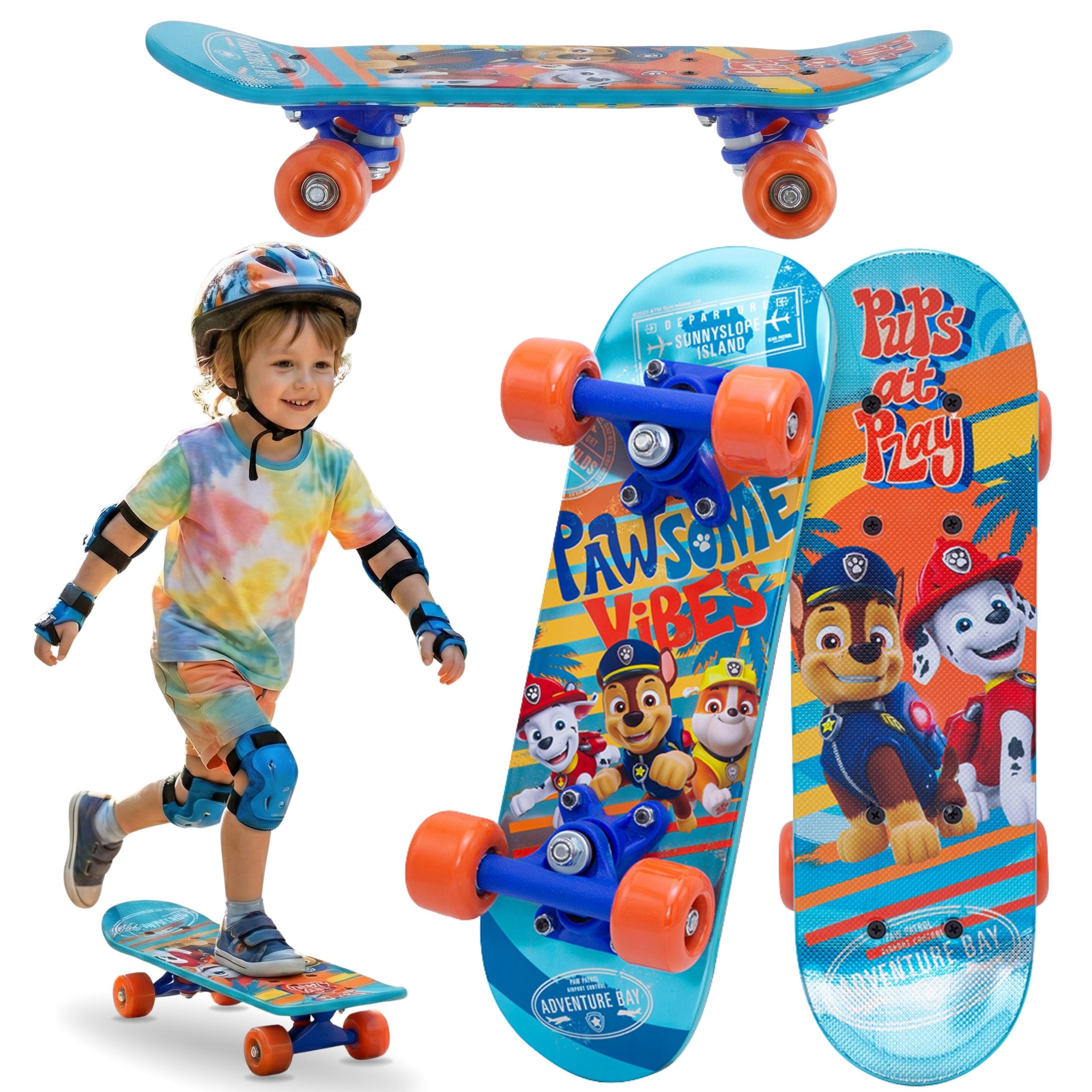 PAW PATROL Skateboard Paw Patrol Chase & Marshall Skateboard 42 cm, rutschfest, bis 20 kg