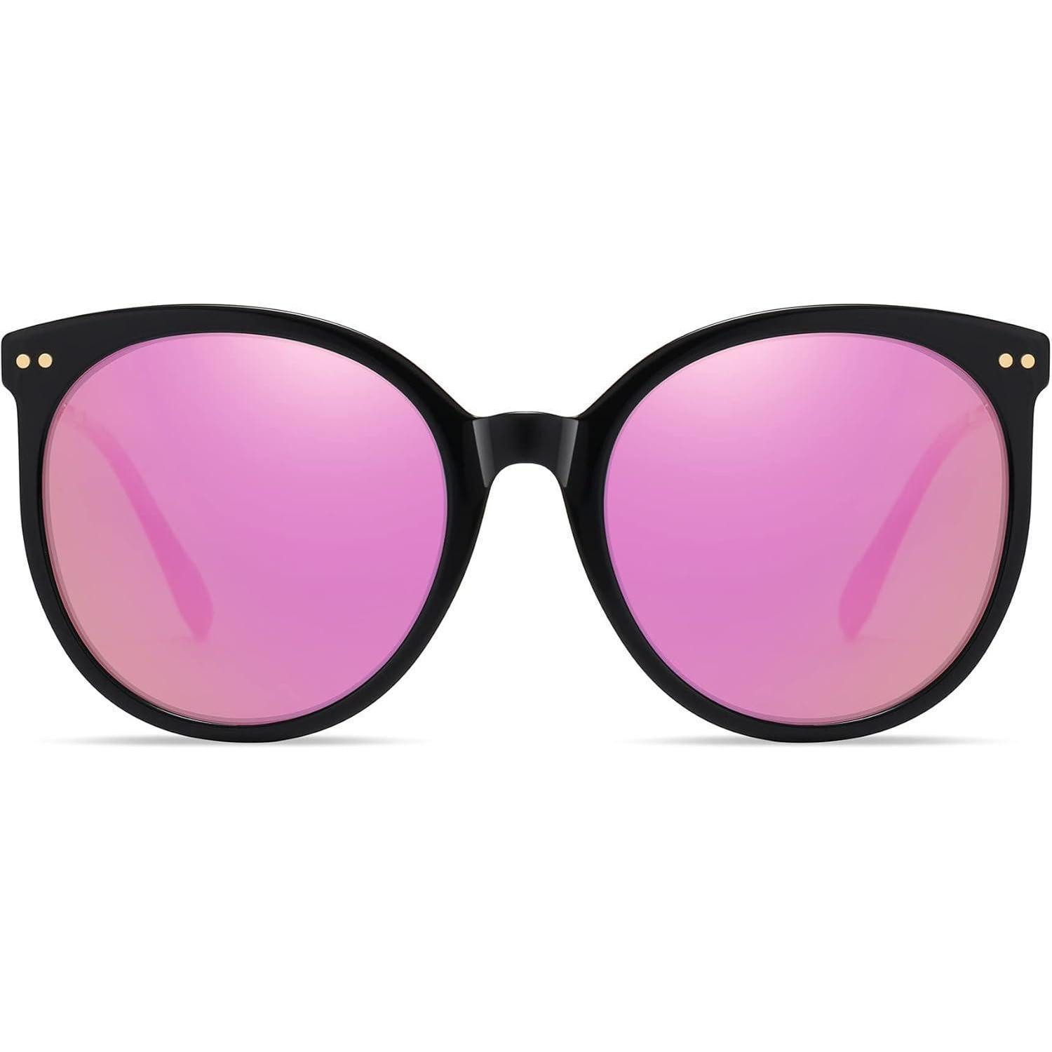 LuxusKollektion Retrosonnenbrille Sonnenbrille Damen rund polarisiert UV400 Acetat vintage (1-St)
