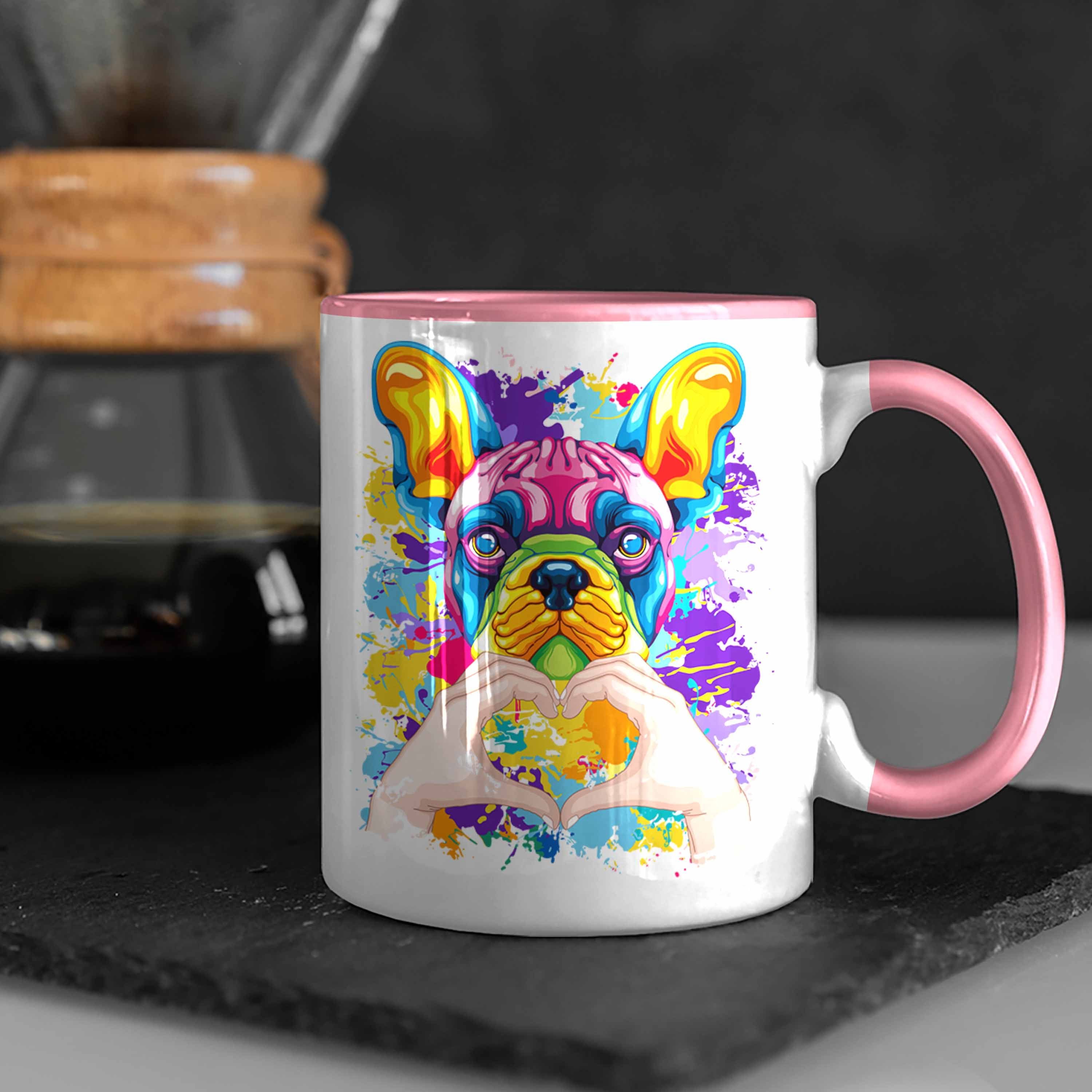 Französische Tasse Geschenk Lustiger Bulldogge Tasse Love Spr Farbe Trendation Besitzer Rosa