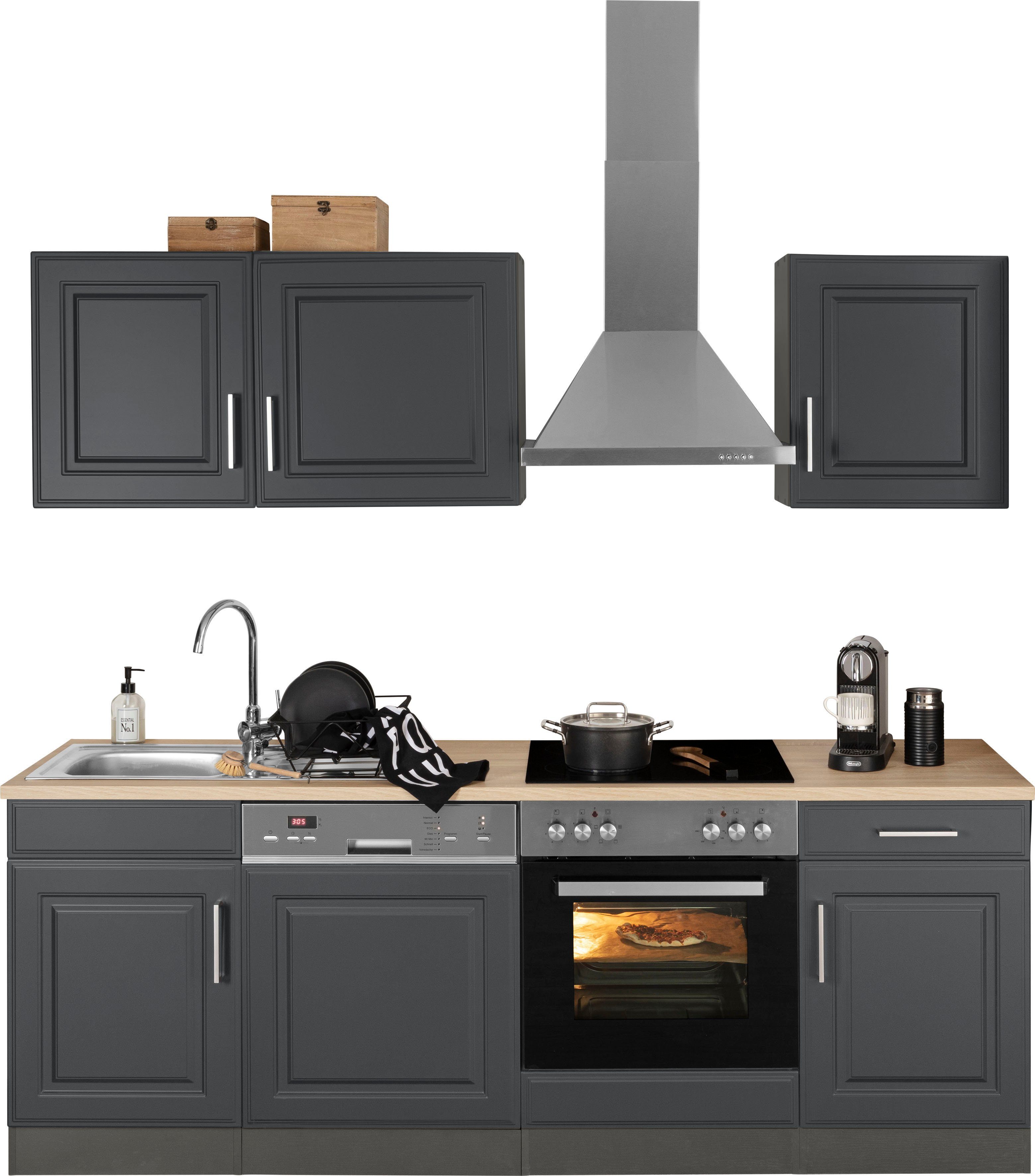 KOCHSTATION Küchenzeile KS-Stockholm, Breite 220 cm, mit hochwertigen MDF F günstig online kaufen