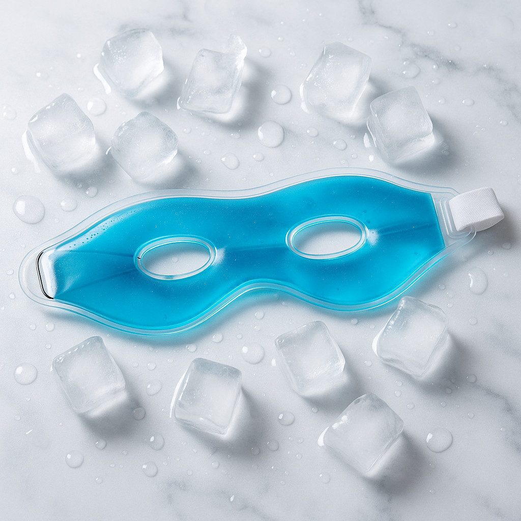 what the shop Augenmaske Blau mit Gel – kühlend, weich & verstellbar, ca. 24 cm, 1-tlg., Sofortige Augenentspannung & kühlende Erholung