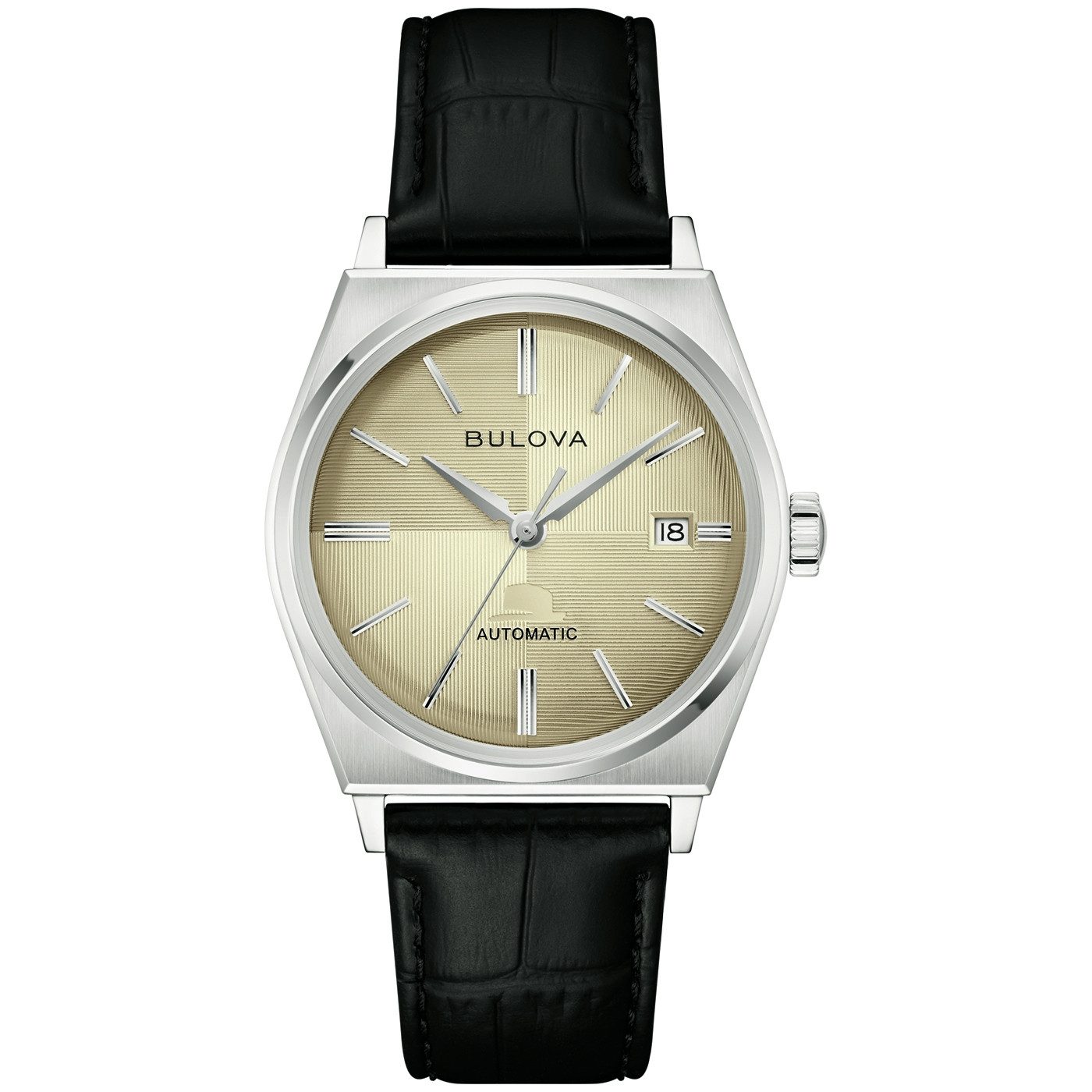 Bulova Mechanische Uhr Bulova Frank Sinatra 96B483, Armbanduhr, Damenuhr, Herrenuhr, Lederarmband, analog, Big Date
