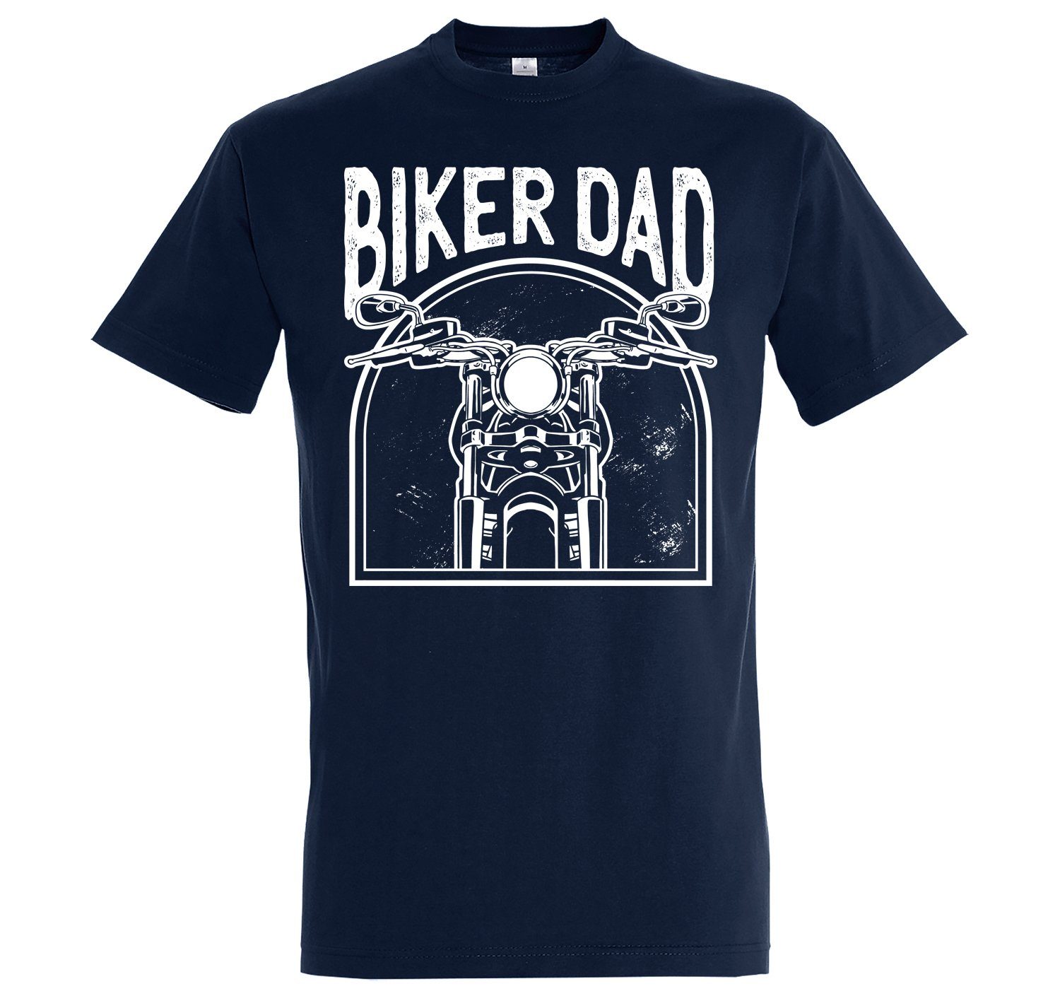 Frontprint trendigem Herren Navyblau T-Shirt Youth Designz Shirt Dad" "Biker mit