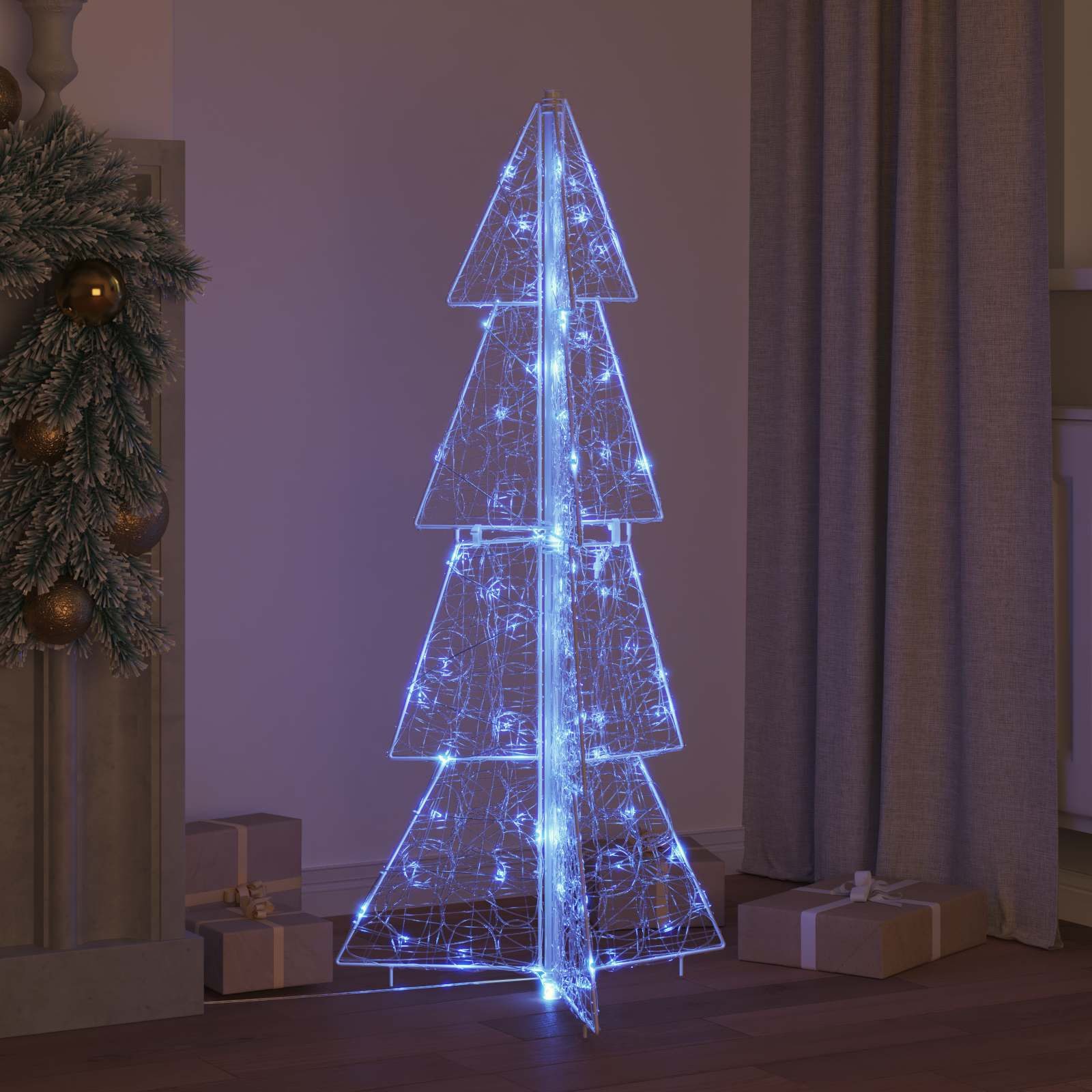 vidaXL Christbaumschmuck Weihnachtsbaum 100 LEDs Blau 120 cm Acryl (1-tlg)