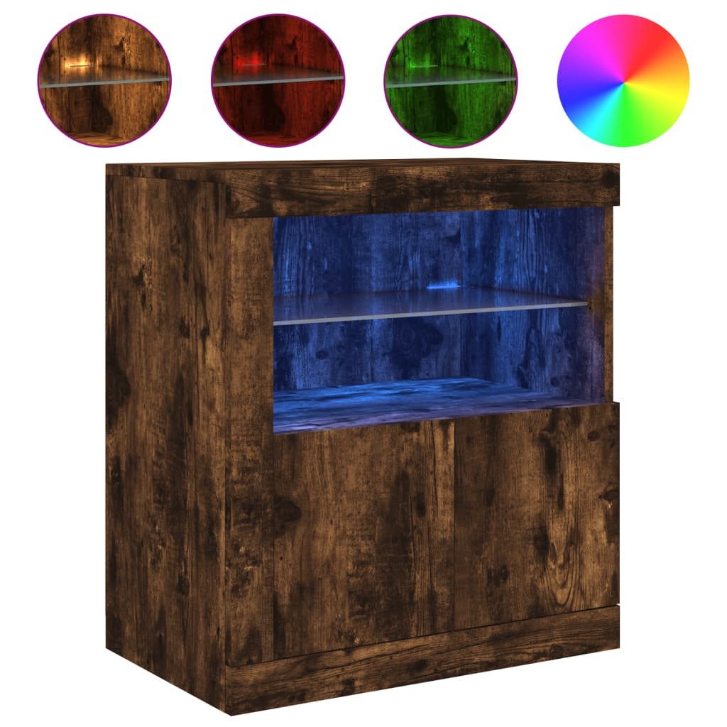 vidaXL Sideboard Sideboard mit LED-Leuchten Räuchereiche günstig online kaufen