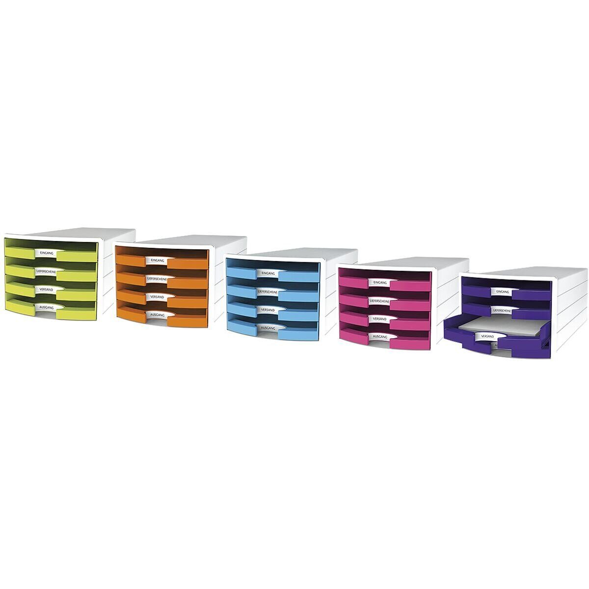 4 Schubladenbox Impuls, mit stapelbar Schubladen, HAN offen, lila
