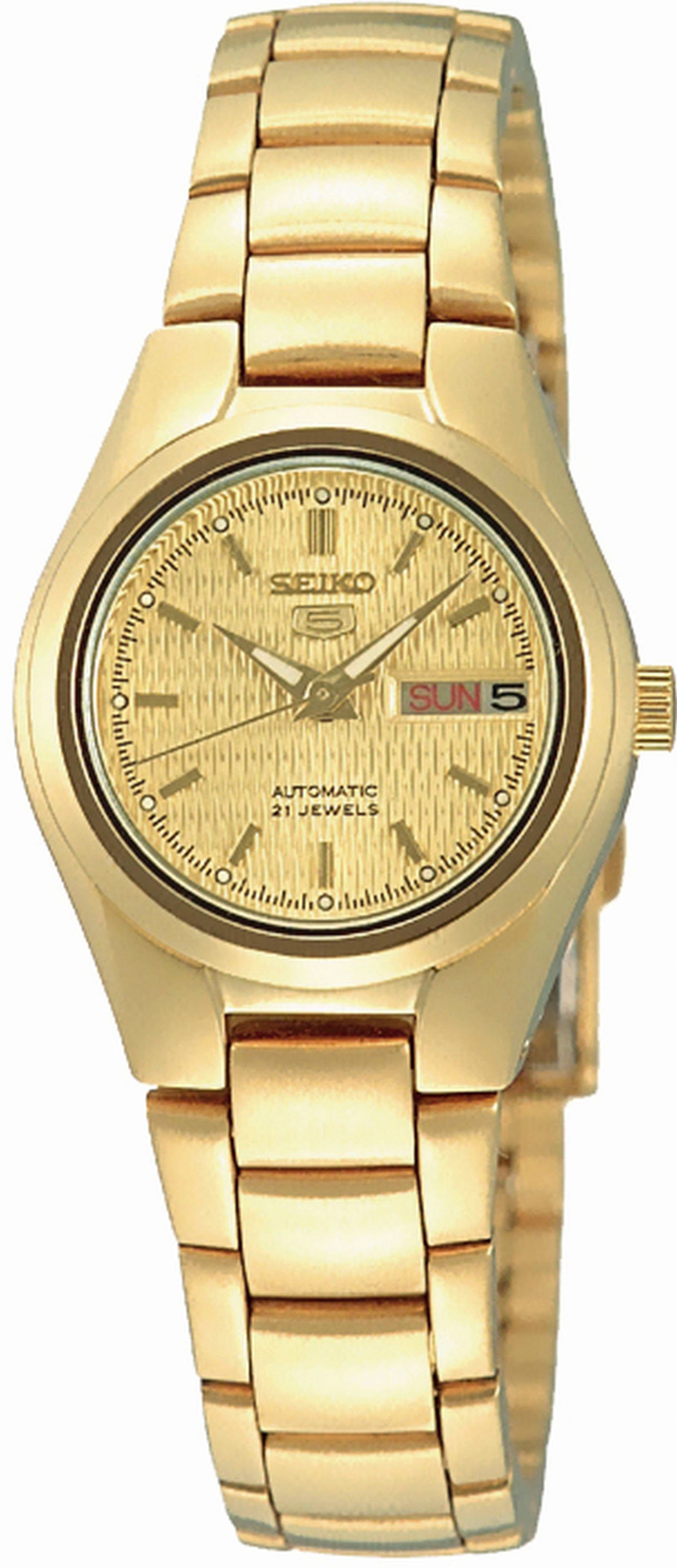 Seiko Automatikuhr Seiko 5 SYMC18K1, Armbanduhr, Damenuhr, Tag, Datum, Edel günstig online kaufen
