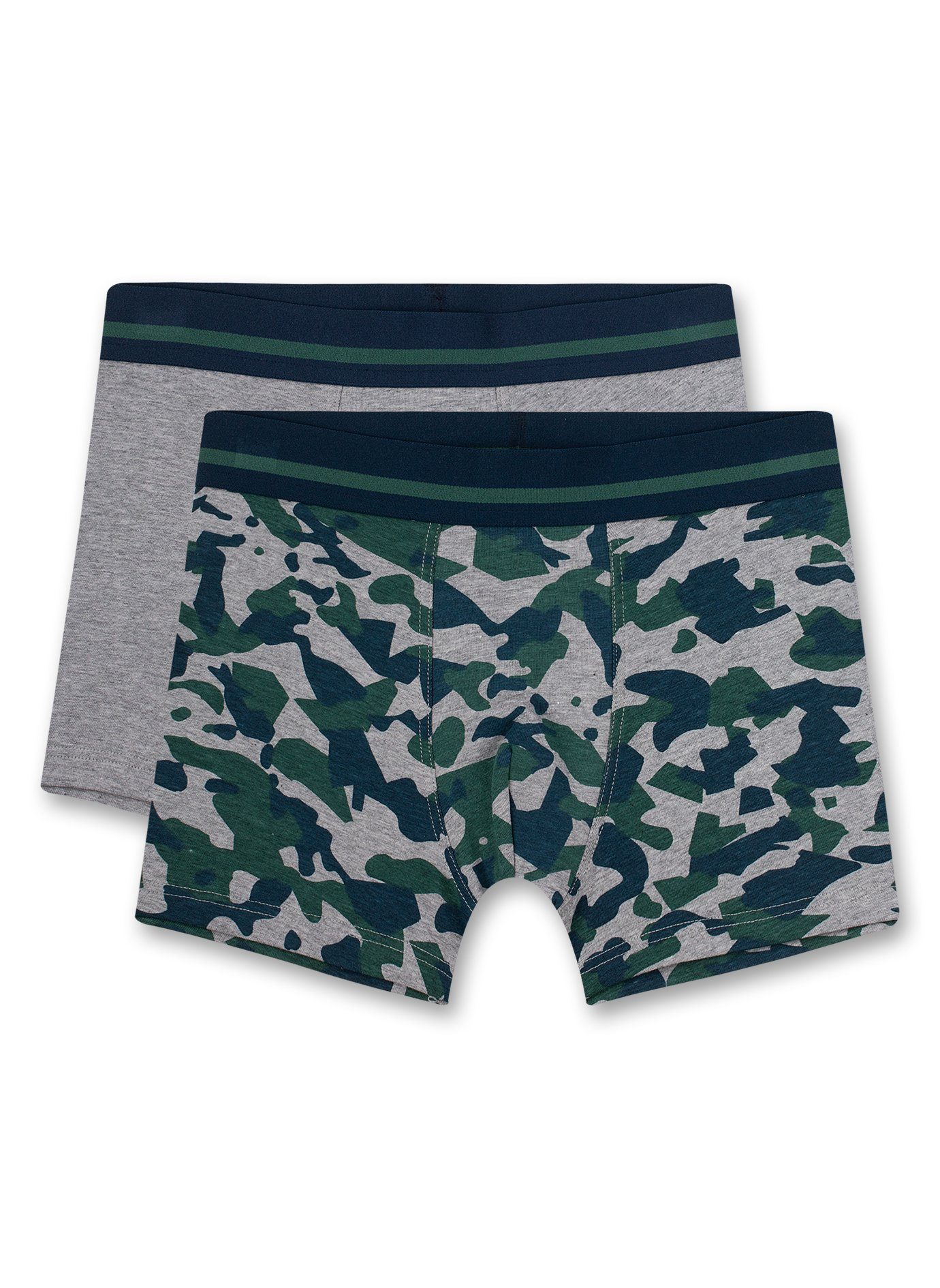 s.Oliver Junior Boxershorts s.Oliver Jungen 2er Pack Boxershorts Shorts Camouflage grün grau (Set, 2-St)