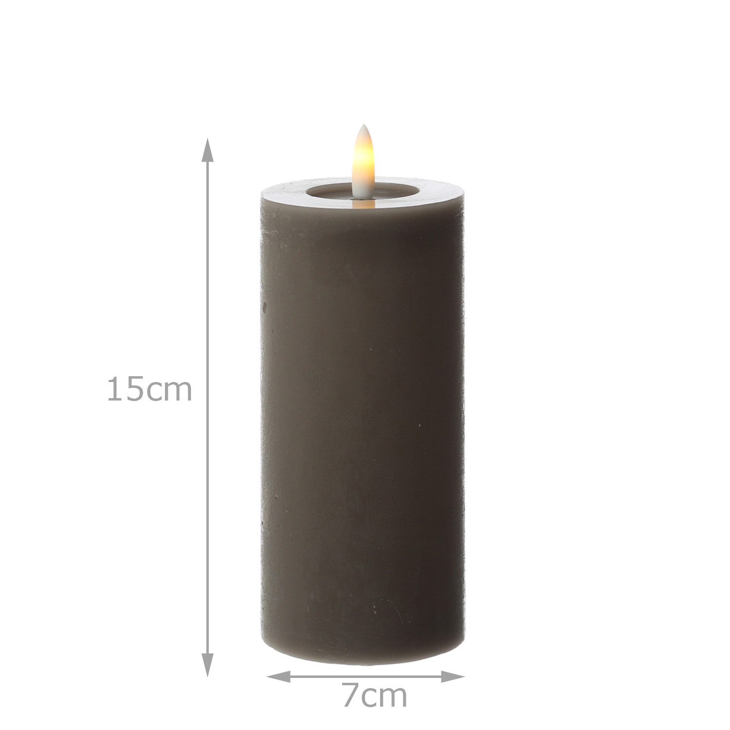 Adilina LED-Kerze Kerzenset LINA Rustik Optik für Adventskranz 7x15cm Timer grau 4St, LED Classic, warmweiß (2100K bis 3000K)