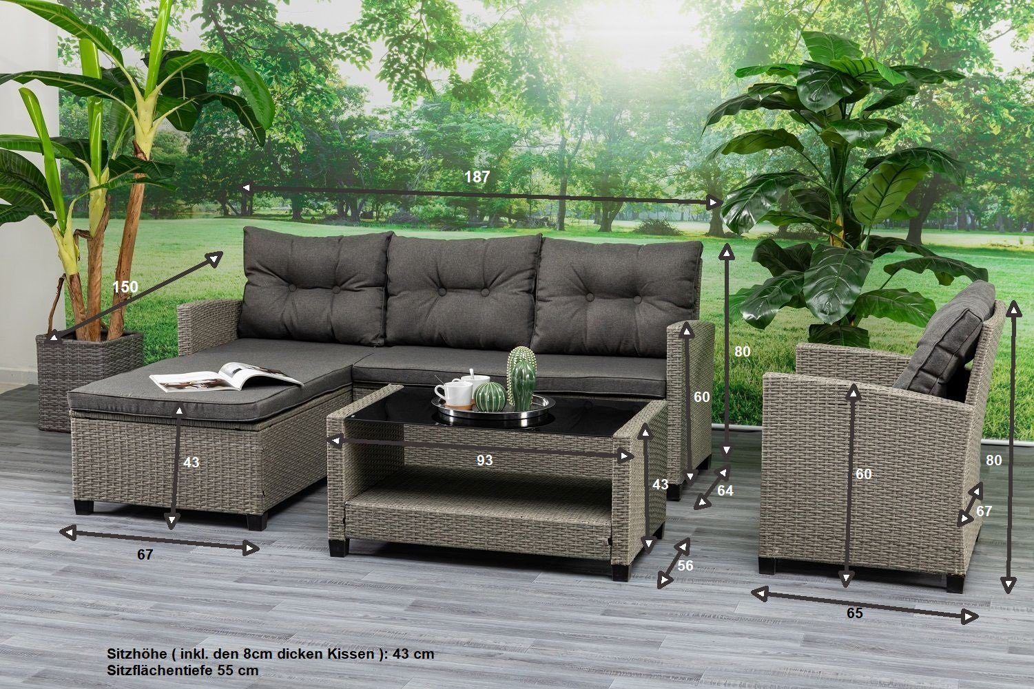 Gardissimo Gartenlounge-Set Turin Lounge / Gartenmöbelset günstig online kaufen