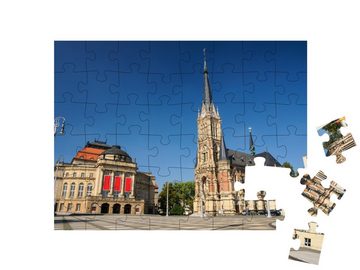 puzzleYOU Puzzle Theaterplatz Chemnitz mit Oper, Deutschland, 48 Puzzleteile, puzzleYOU-Kollektionen Chemnitz