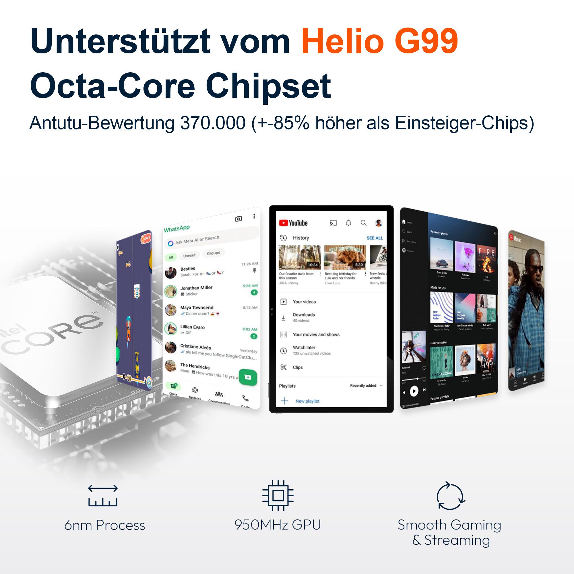 azamp Tablet, 6GB RAM+128GB, 12000mah, BT5.0, 2.4G/5G WiFi, 32MP Tablet (15.6", 256 GB, Android-14, Unterstützt aktiven kapazitiven Stift, Microsoft MPP 2.0-Protokoll)