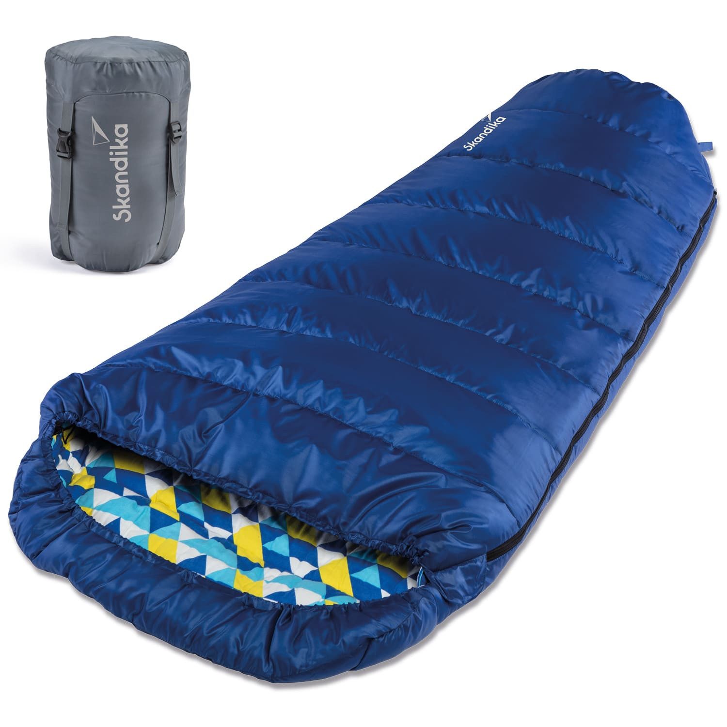 Skandika Mumienschlafsack XXL, für Erwachsene, Vegas Flanell, wasserabweisend, kuscheligwarm, mit Baumwoll-Innenfutter, koppelbar, 3 Jahreszeiten, bis -12°C