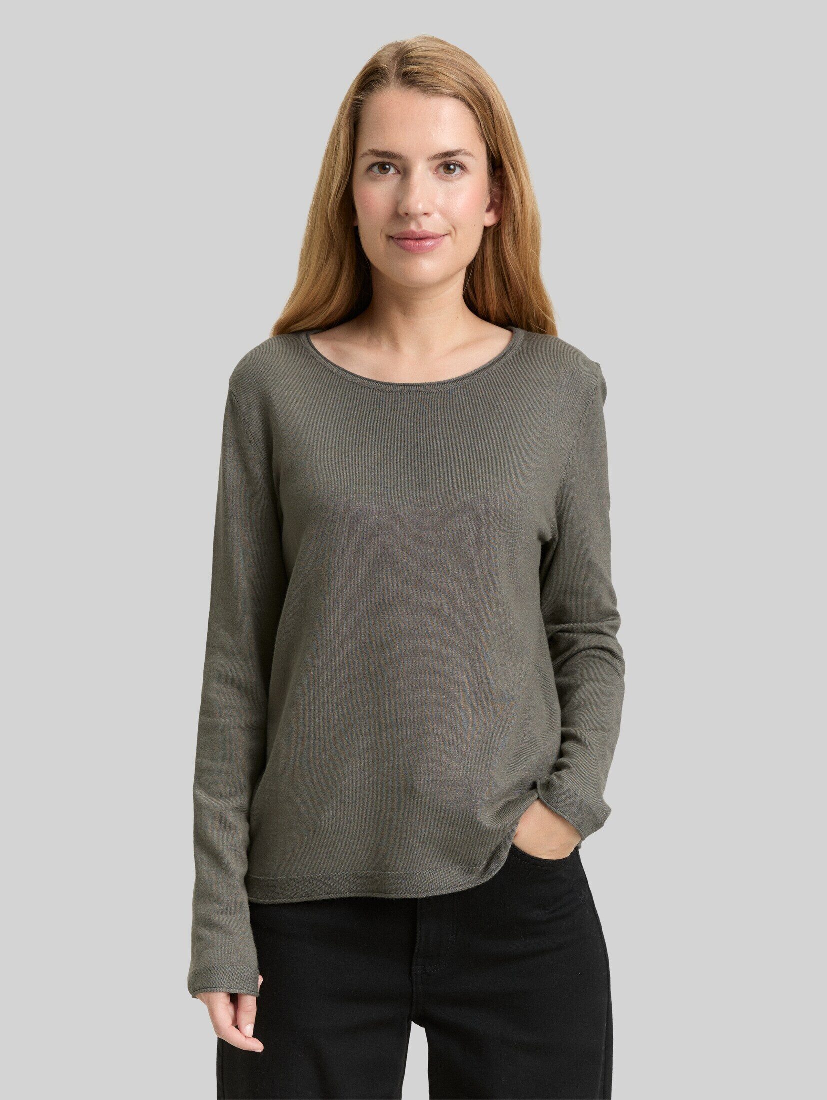 TOM TAILOR Strickpullover Pullover & Strickjacken Basic Strickpullover mit Rundhalsausschnitt