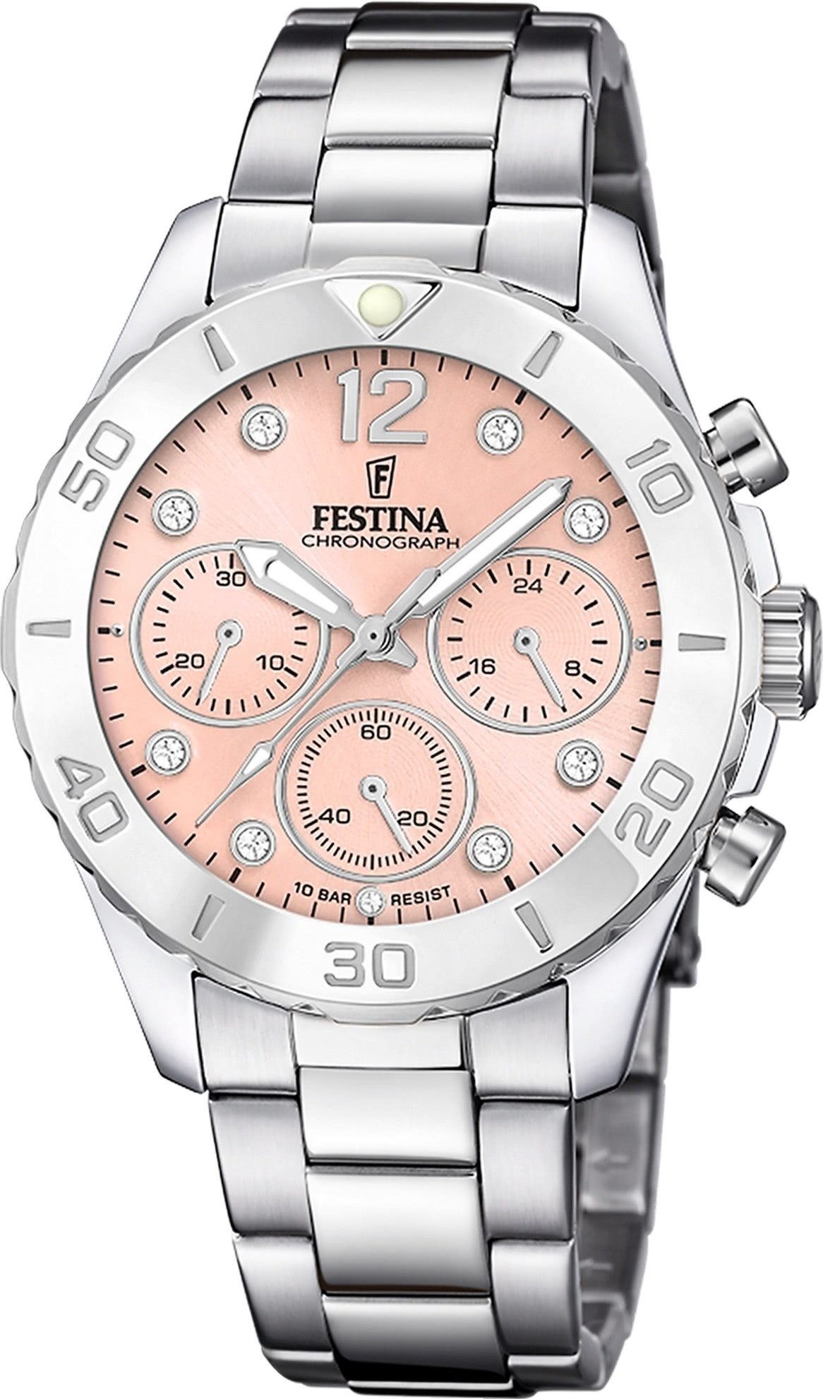 Festina Chronograph Festina Damenuhr Edelstahl silber, günstig online kaufen