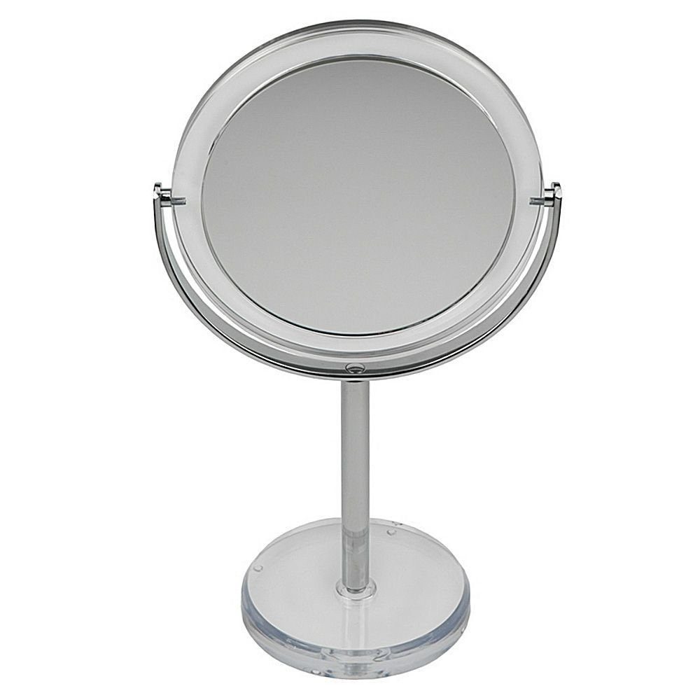 Koskaderm Spiegel Standspiegel, Acrylglas mit Drehbar, Schwenkbar Tisch-Spiegel, mit Vergrößeru Metallständer, 10-fach