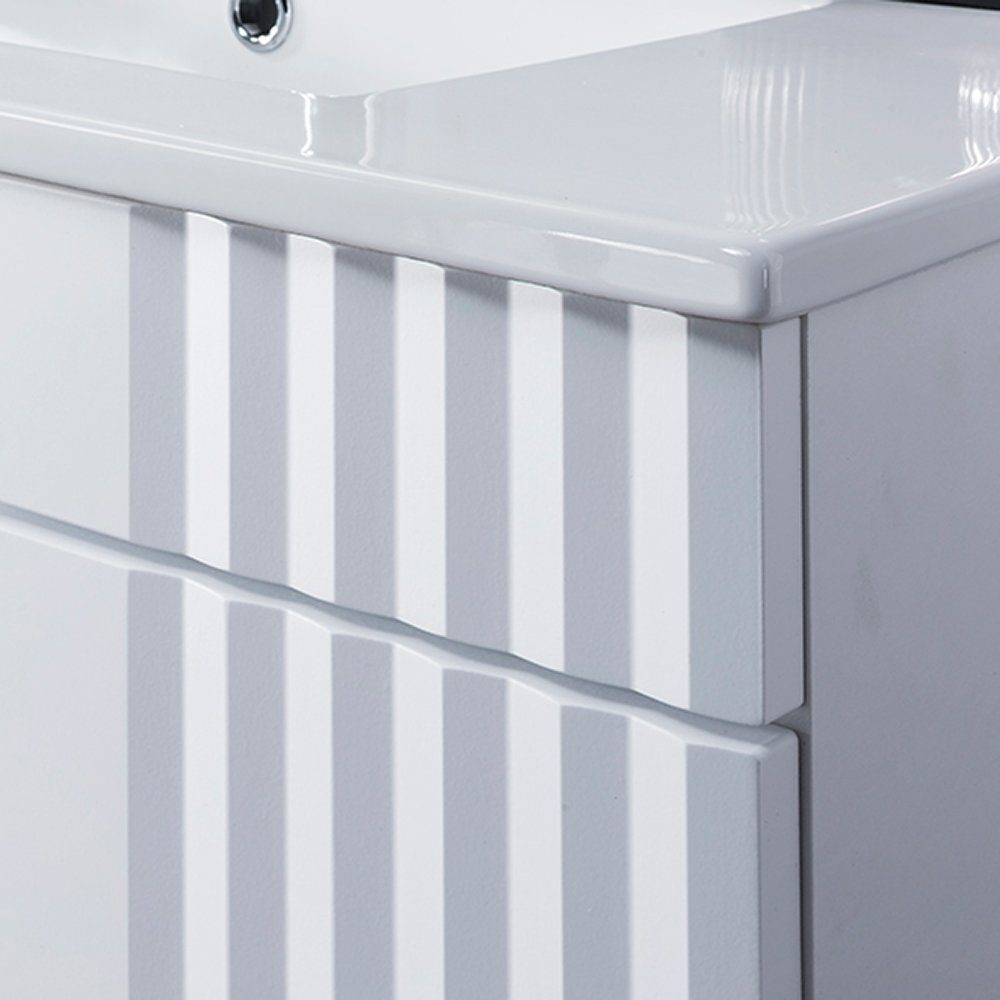 Waschbeckenunterschrank 100/62/45,8 weiß, 2 cm Lomadox FAIRFIELD-56 Softclose-Auszüge