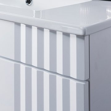 Lomadox Waschbeckenunterschrank FAIRFIELD-56 weiß, 2 Softclose-Auszüge 100/62/45,8 cm