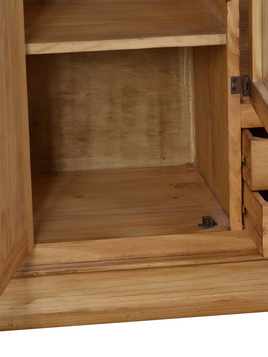 MiaMöbel Highboard Mexico, aus massivem Pinienholz Honig