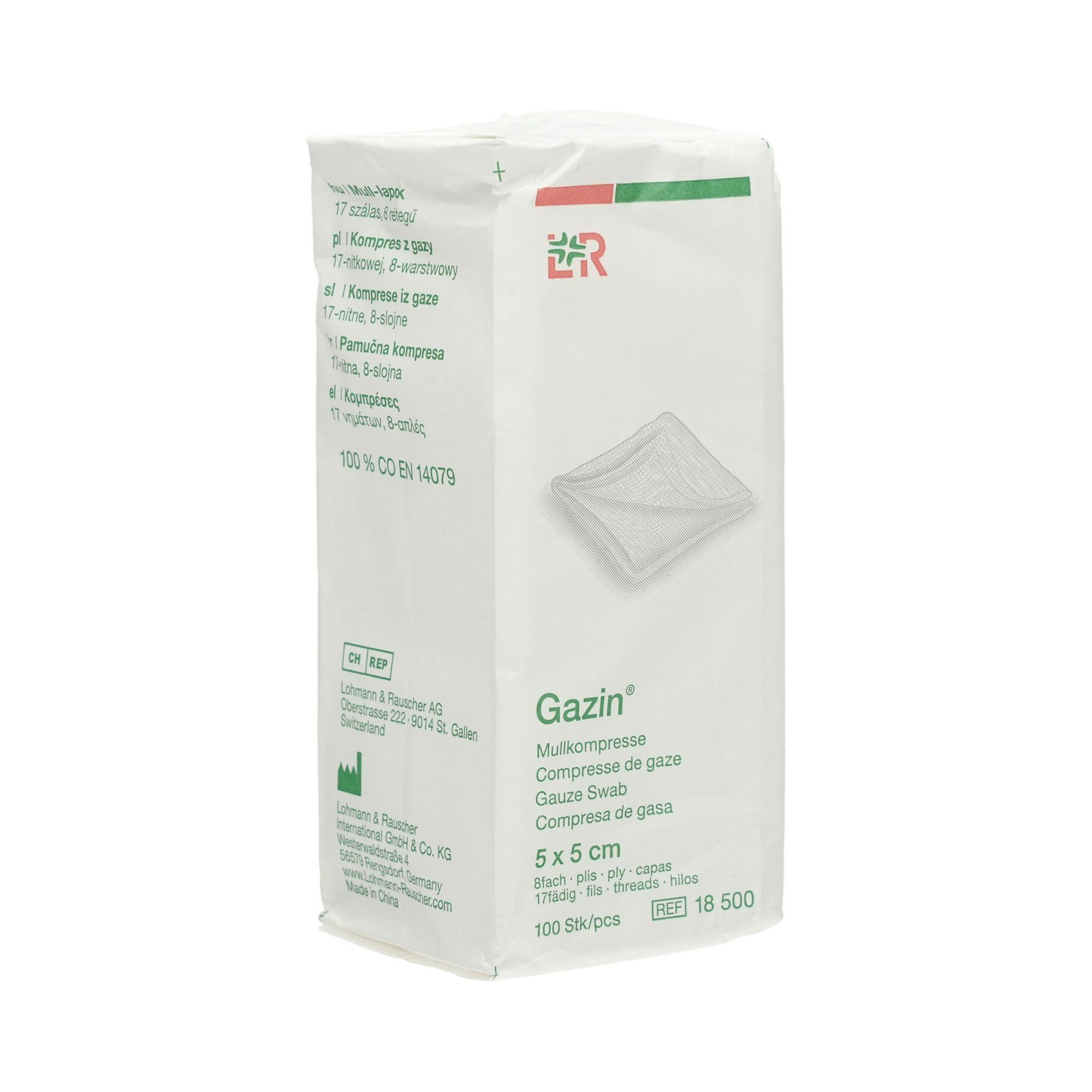 Lohmann & Rauscher GmbH & Co.KG Wundpflaster GAZIN Mullkomp.5x5 cm unsteril 8fach Op