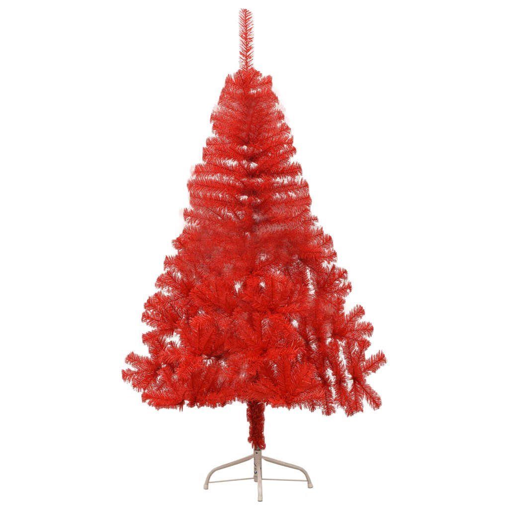 Halb-Weihnachtsbaum Künstlicher PVC Weihnachtsbaum furnicato 150 cm mit Ständer Künstlicher Rot