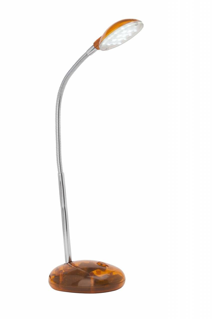 LED Tischleuchte Brilliant Timmi, einstellbar Lampe Tischleuchte in und transparent/orange Höhe Neigung 2W Durch integriert, Timmi Flexgelenk 1x LED