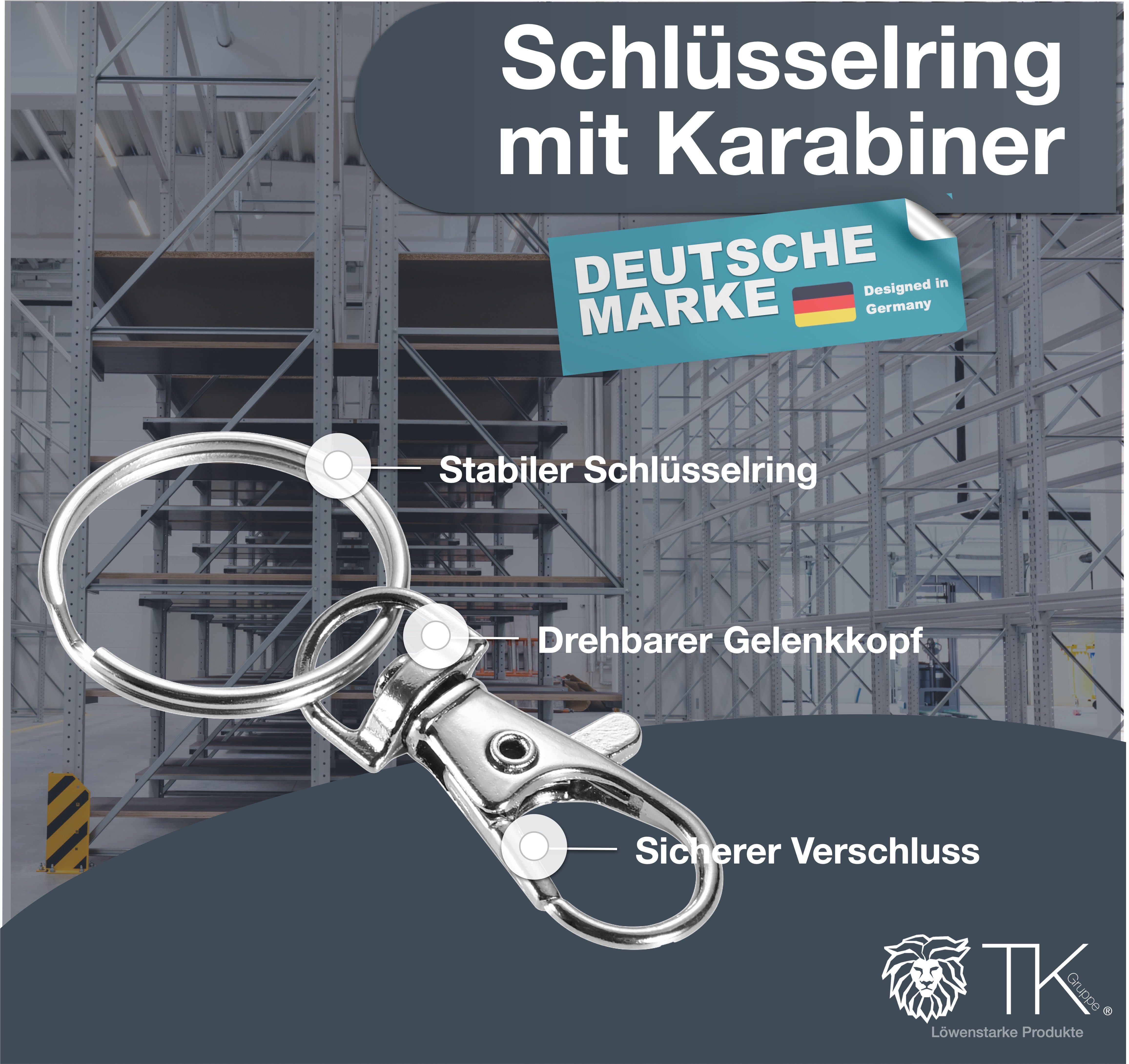 TK Gruppe Schlüsselanhänger Set 66x Karabiner Drehgelenk (66-tlg) mit - Schlüsselanhänger Schlüsselring Set