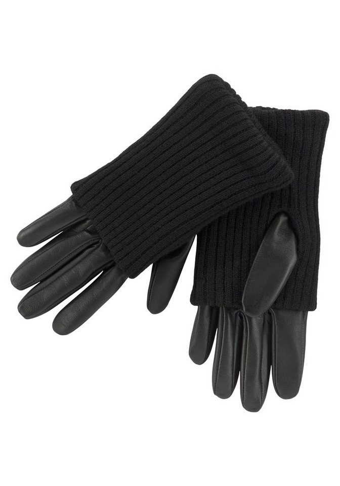 BOSS Lederhandschuhe Xanity 102538 mit Stricküberzug