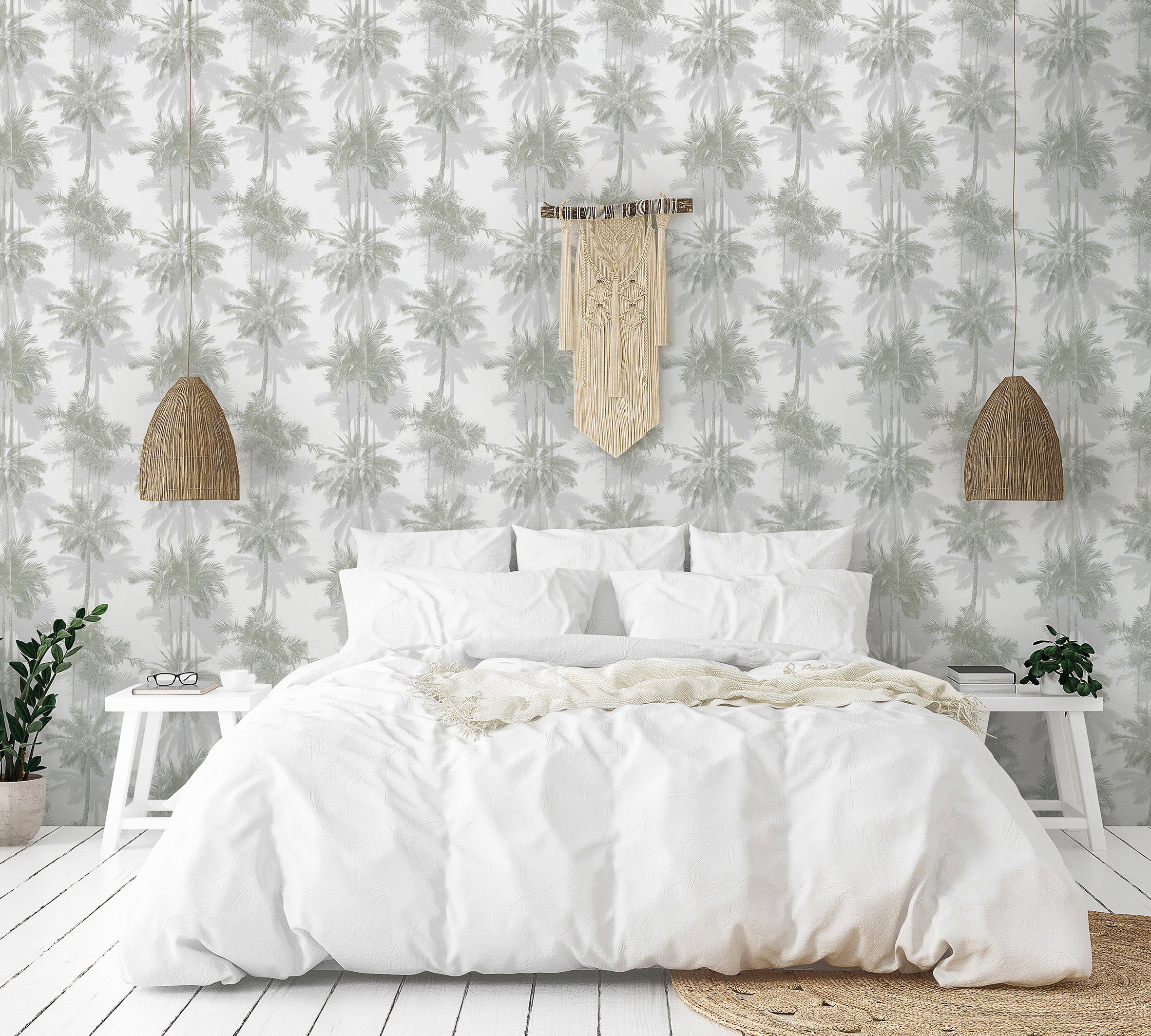 Marburg Vliestapete, Holz, Wald, Palmen, moderne günstig online kaufen