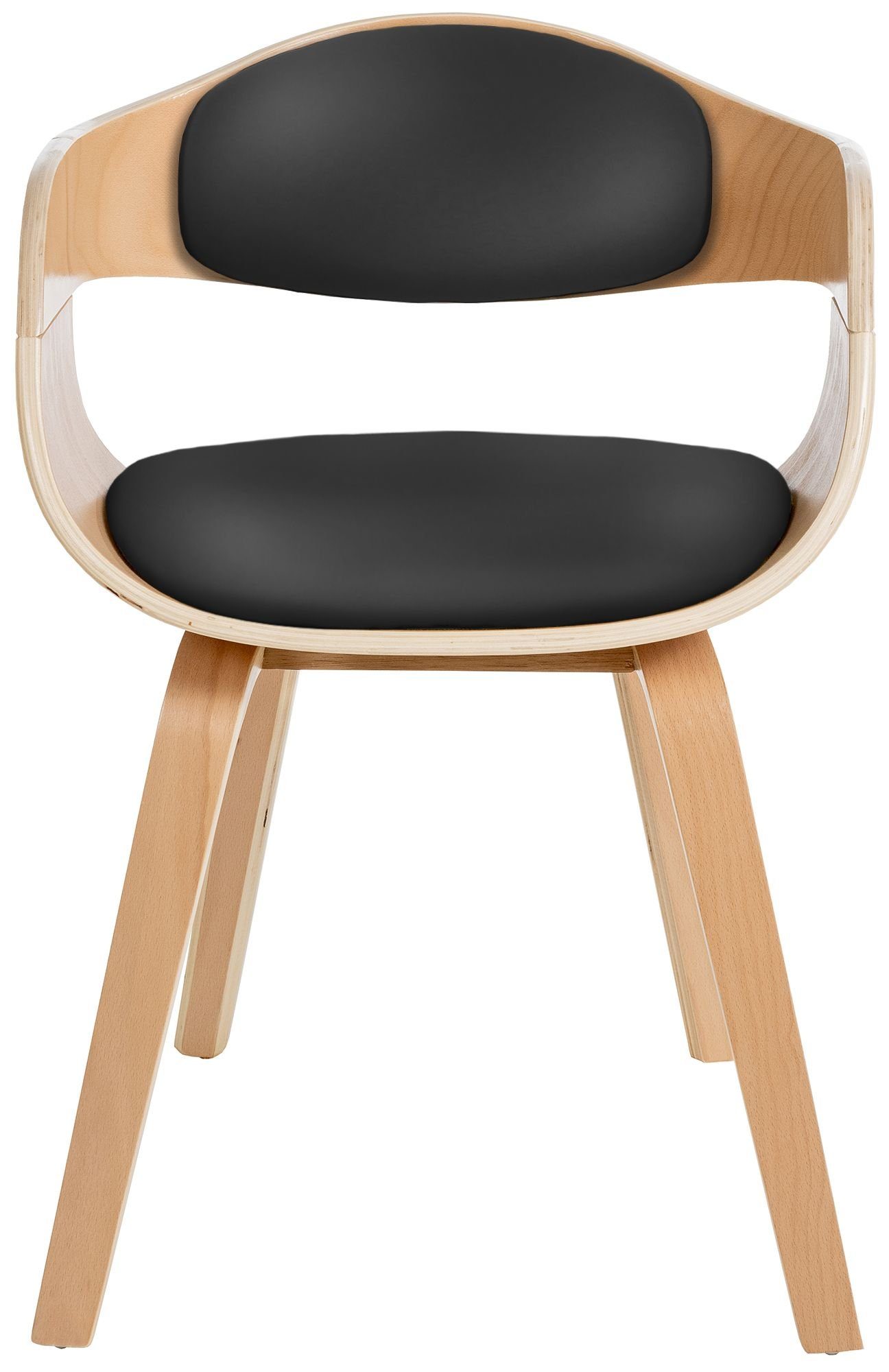 CLP Esszimmerstuhl Kingston Kunstleder (2er Set), Holzgestell