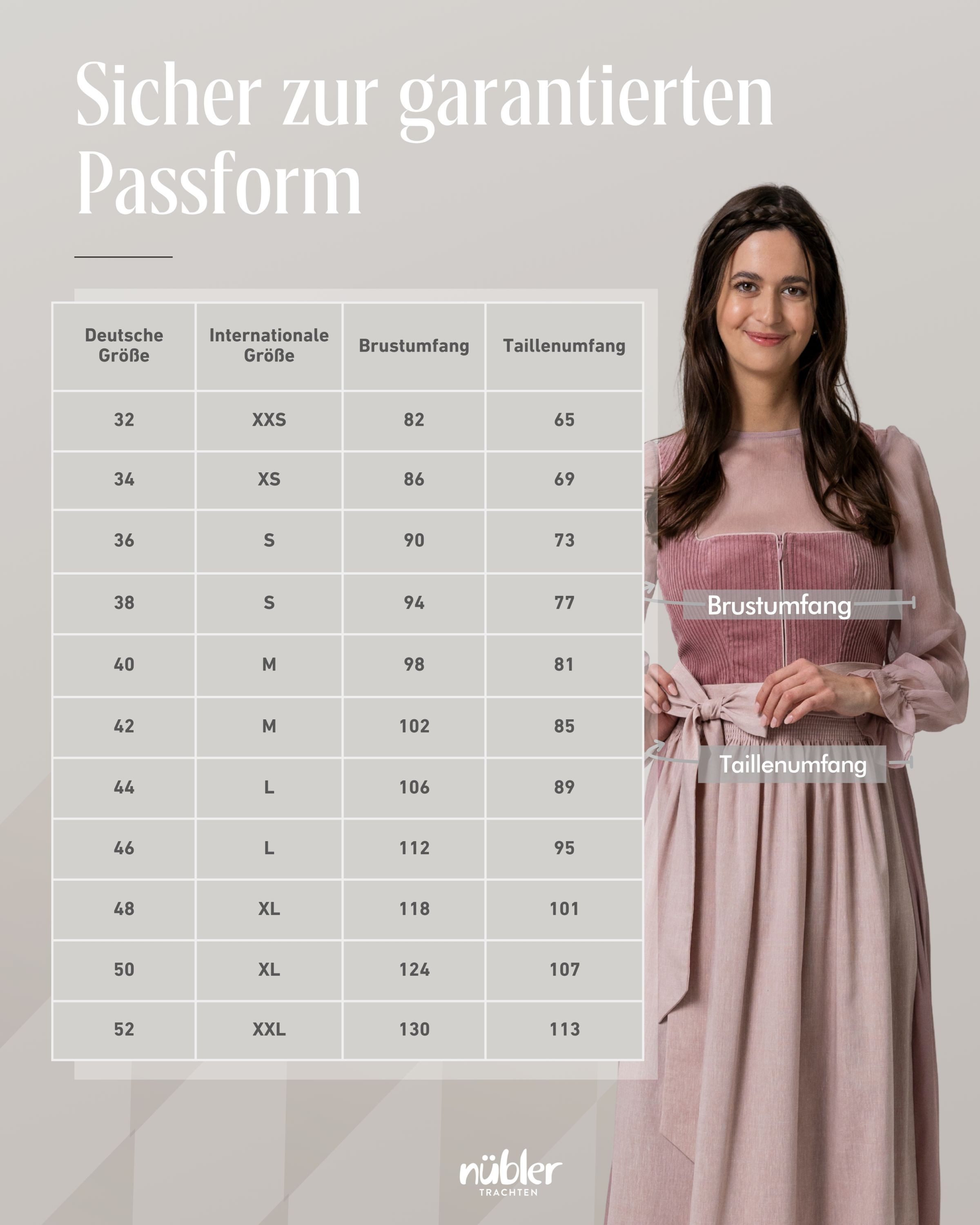Nübler Dirndl Maxidirndl Florentine in Rosenquarz von Nübler - Rocklänge 70 cm