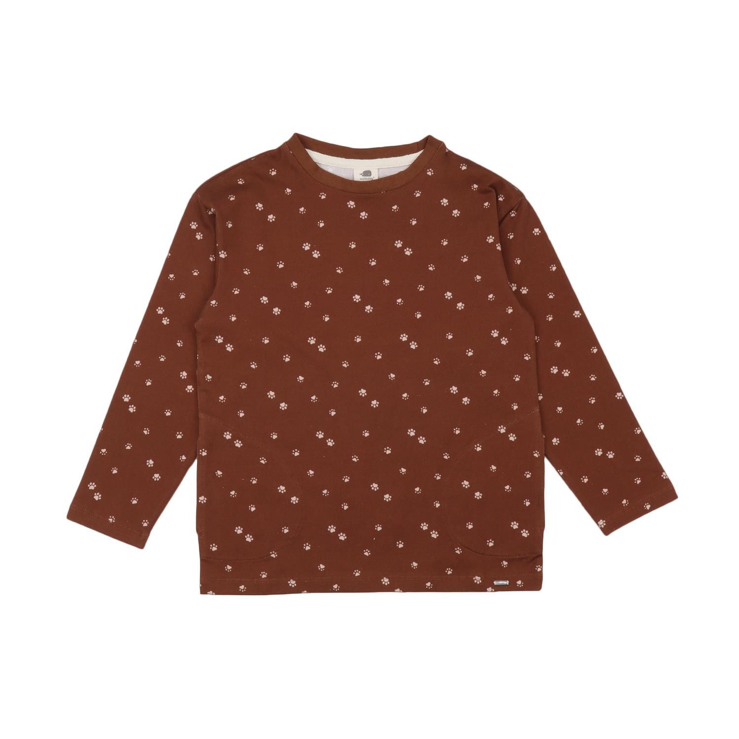 Langarmshirt Bio-Baumwoll Shirt mit Pfotendesign für Kinder