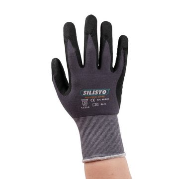 Silisto Montage-Handschuhe SILISTO Montagehandschuhe Gr. 7 mit Mikro-Schaum-Nitril Beschichtung