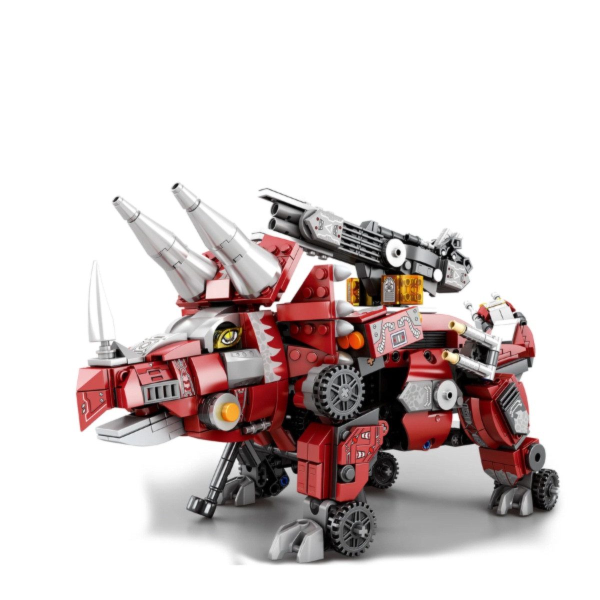 Reobrix 33003 Spielbausteine, (Konstruktionsspielzeug, 930 St., 3-in-1 Bauset mit Motorfunktion), Motorisiertes Mecha Dino Modell mit 3 Bauvarianten