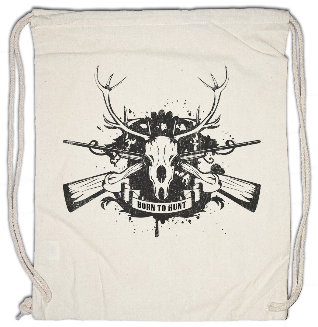 Turnbeutel Born To Hunt Turnbeutel Hirsch Reh Jagd Jäger Bär Geweih Deer Bear Fun