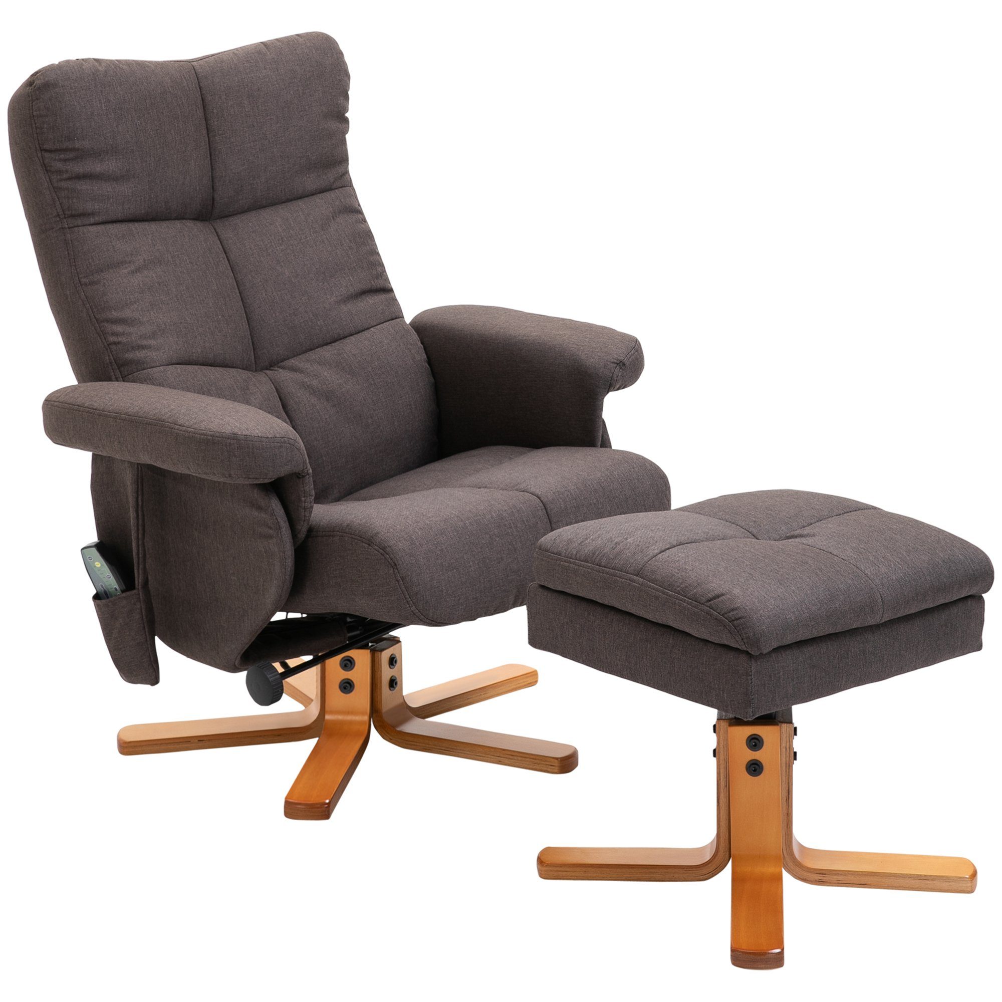 HOMCOM Massagesessel Fernsehsessel mit Fußhocker, aus günstig online kaufen